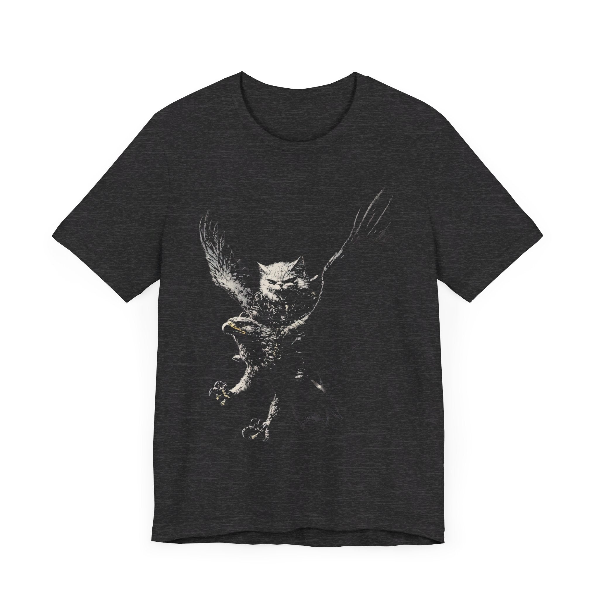 Epic Cat Eagle Graphic Tee – Bold Animal Battle Shirt