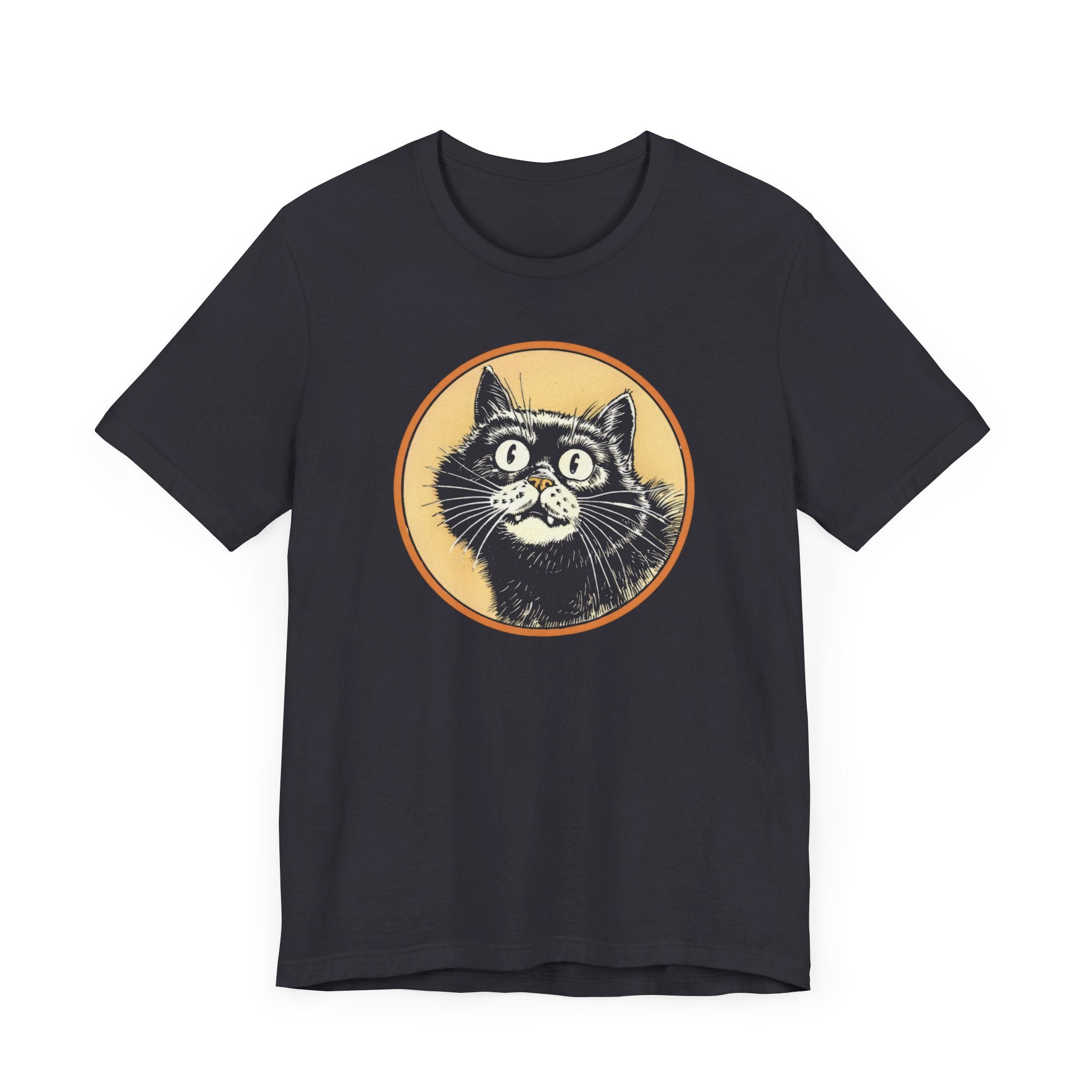 Happy Cat Graphic Tee – Vintage Style Cat Lover Shirt
