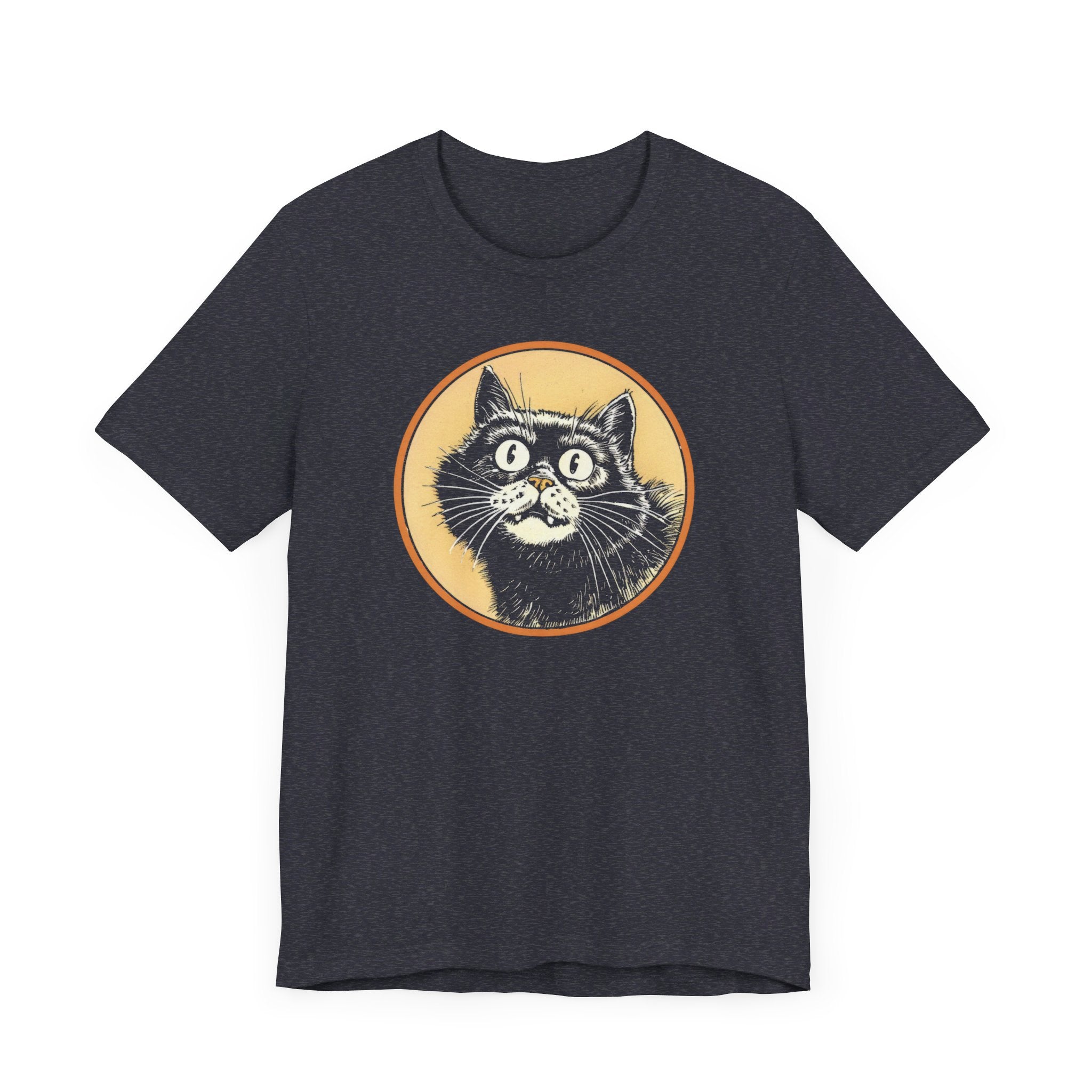 Happy Cat Graphic Tee – Vintage Style Cat Lover Shirt