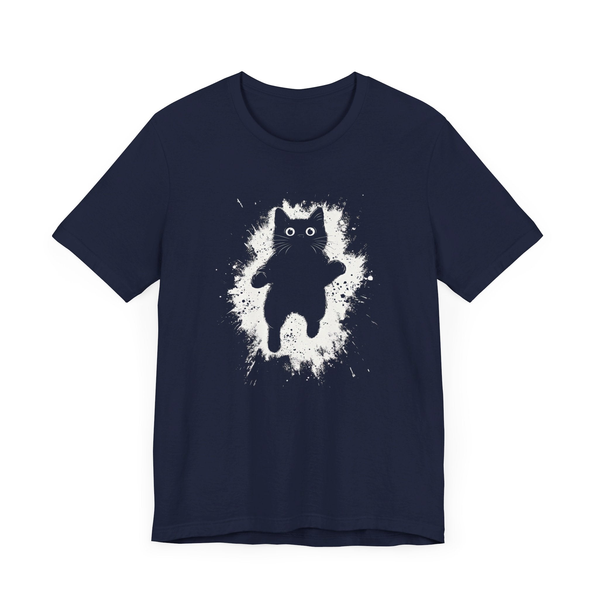 Floating Cat T-Shirt Minimalist and Quirky Design