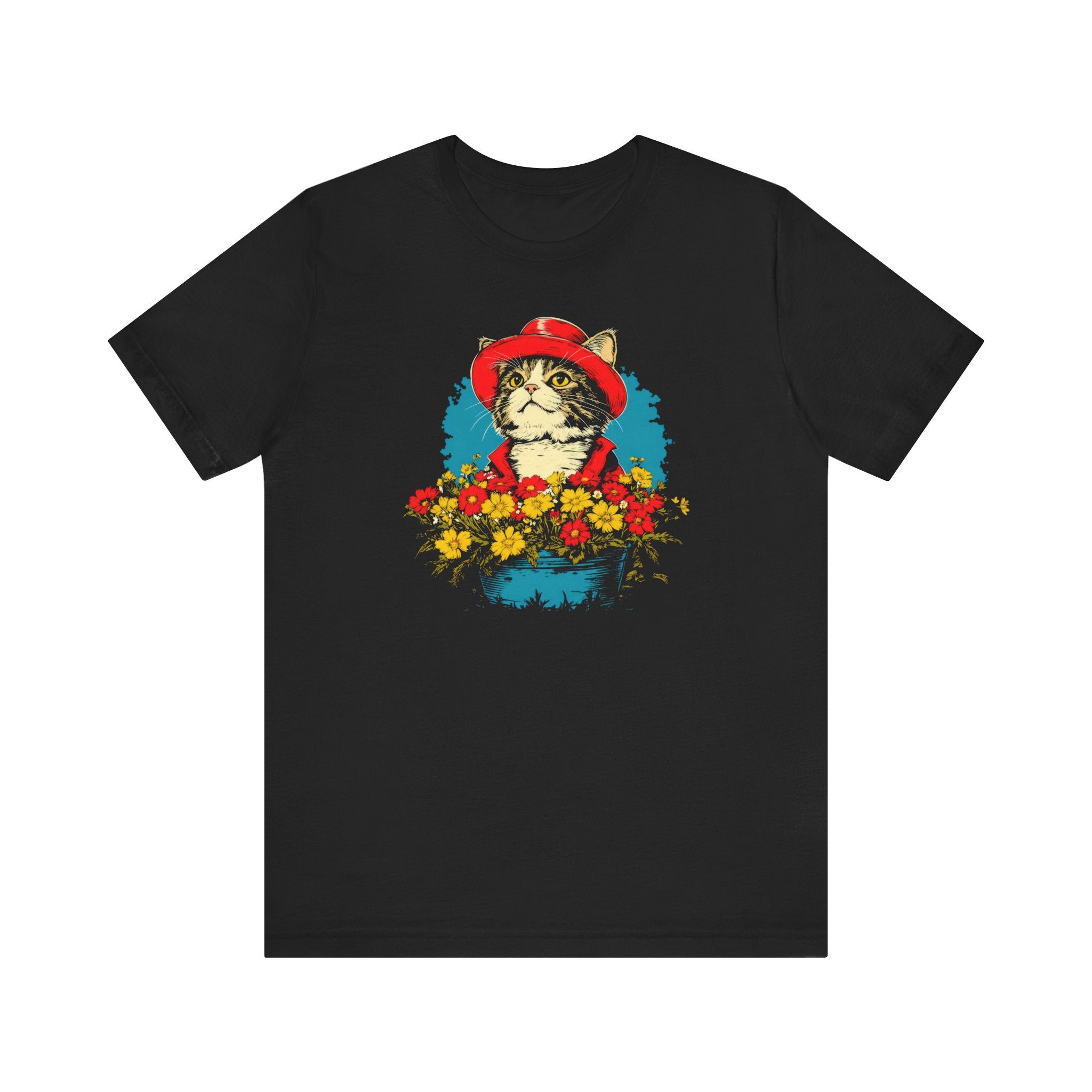 Whimsical Cat in a Flower Pot T-Shirt