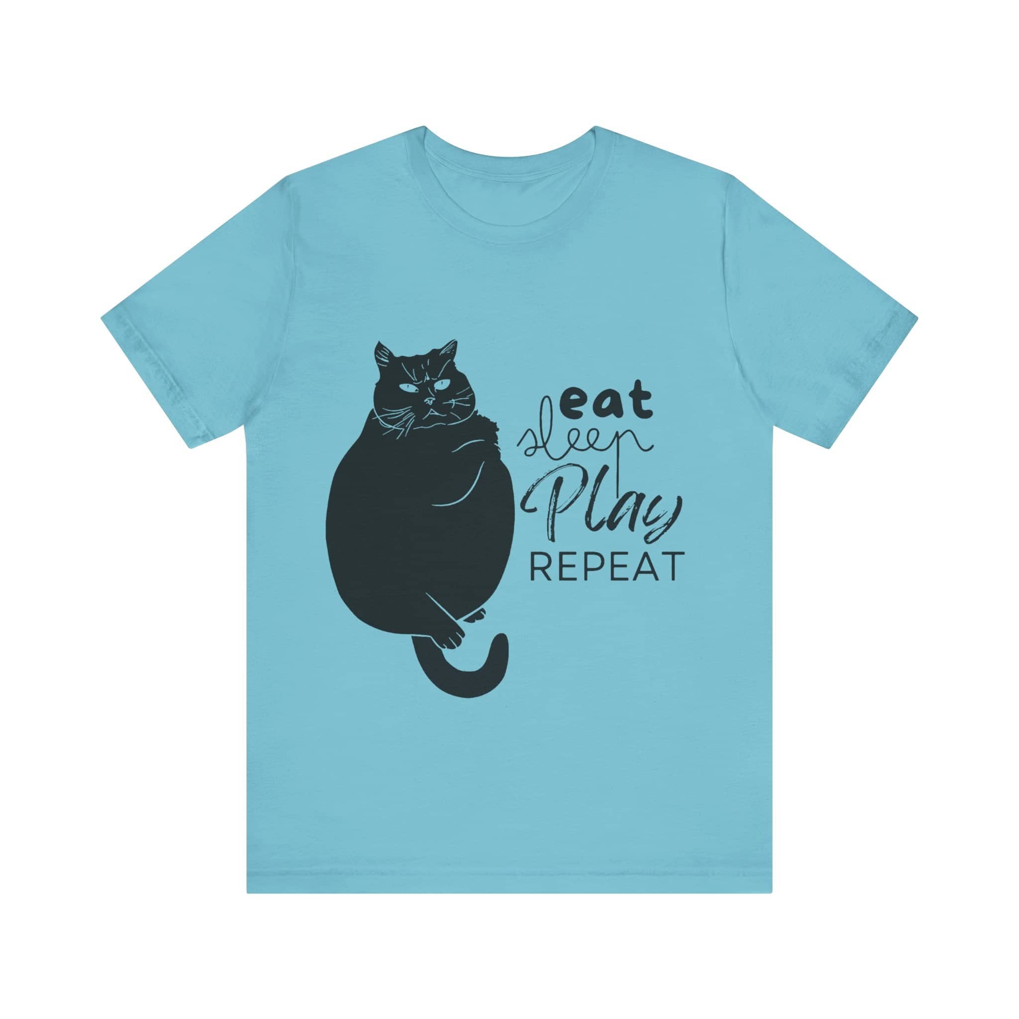 Cat's Daily Mantra - 'Eat Sleep Play Repeat' Casual T-Shirt Unisex Jersey Short Sleeve Tee
