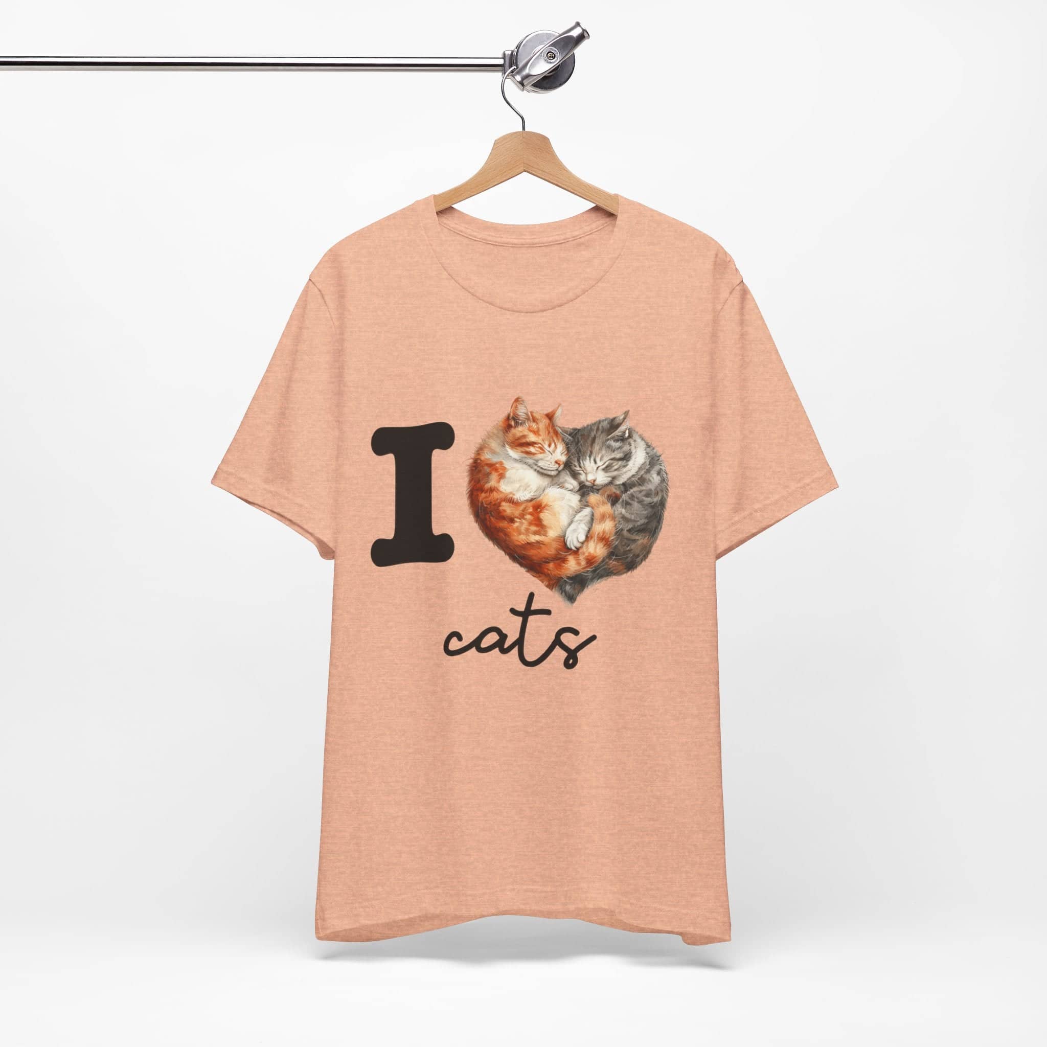 Feline Affection Tee - 'I Heart Cats' Cuddle Short Sleeve Tee