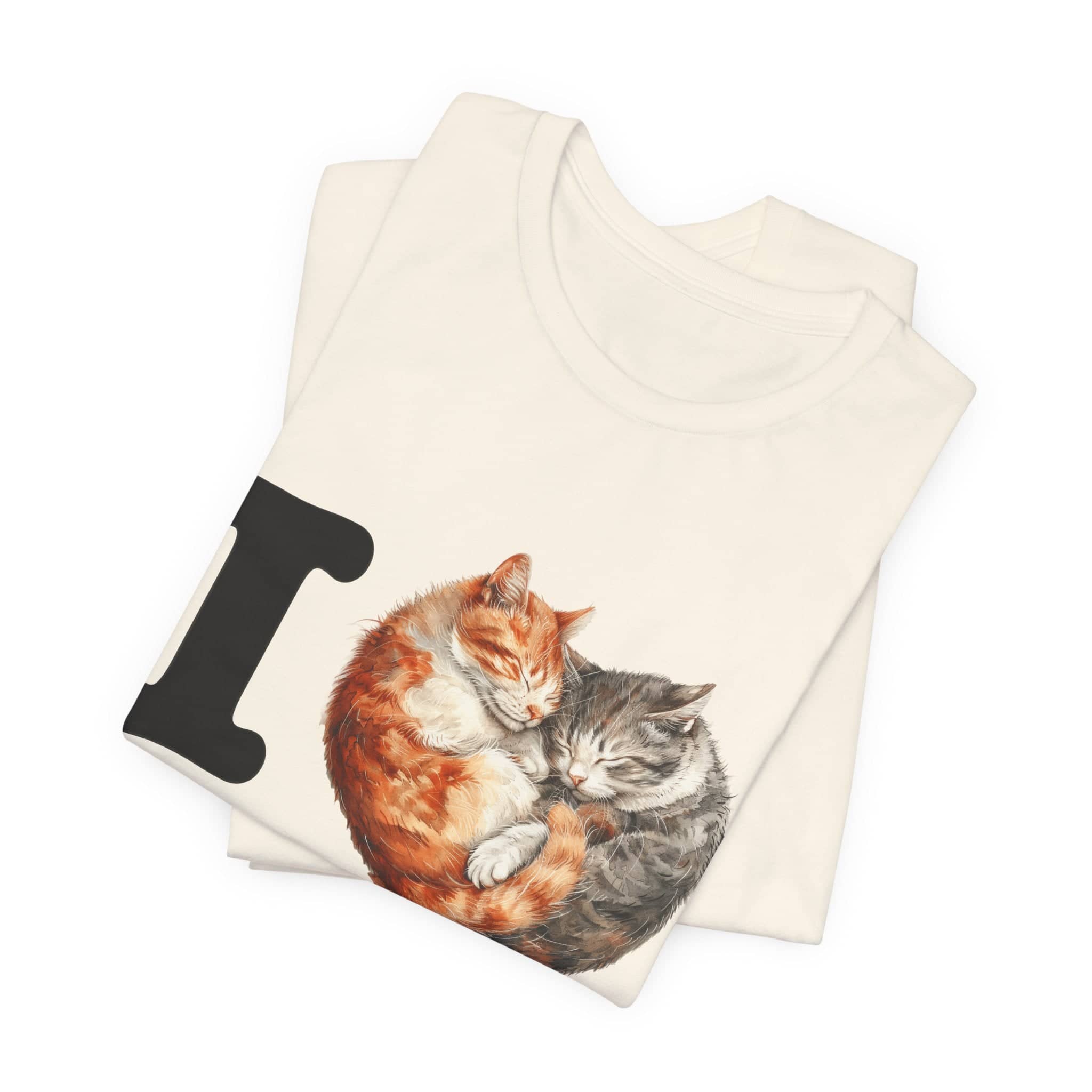 Feline Affection Tee - 'I Heart Cats' Cuddle Short Sleeve Tee