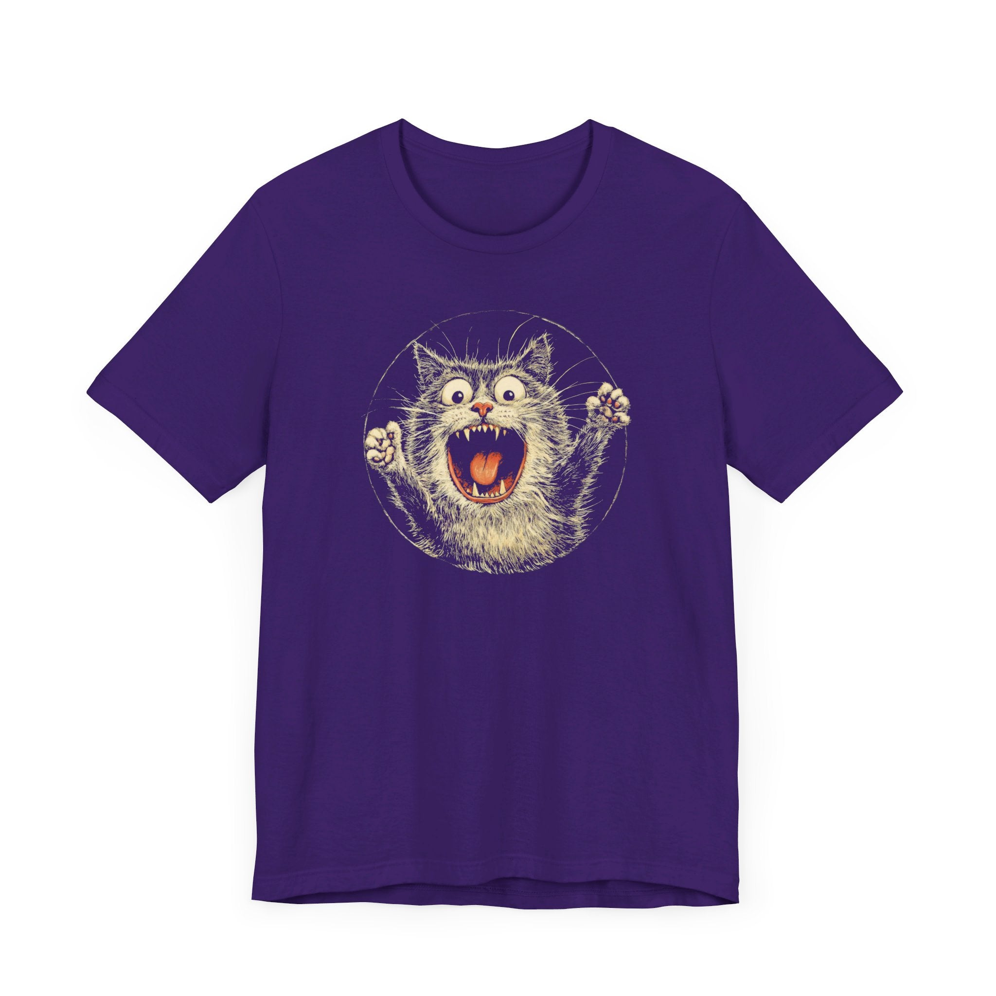 Fierce Cat Graphic Tee – Vintage Style Cat Lover Shirt
