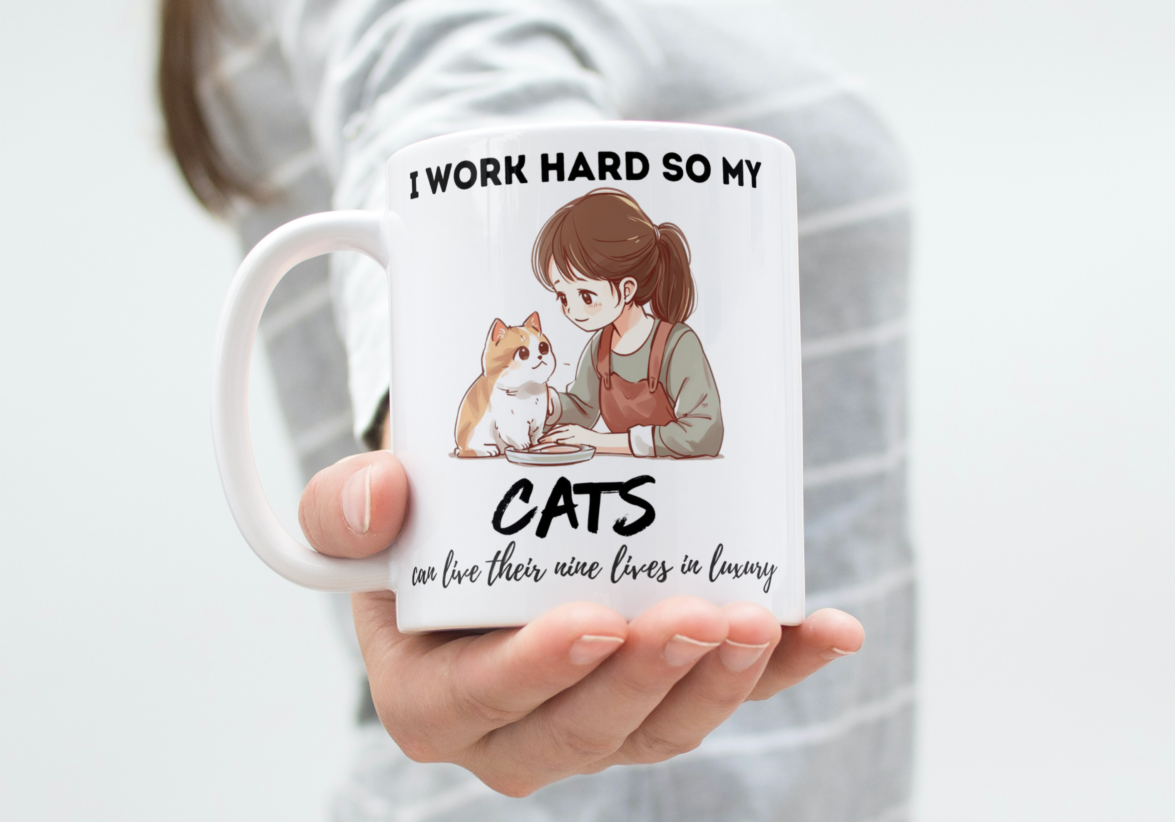 I Work Hard So My Cats Don't 11oz White Mug