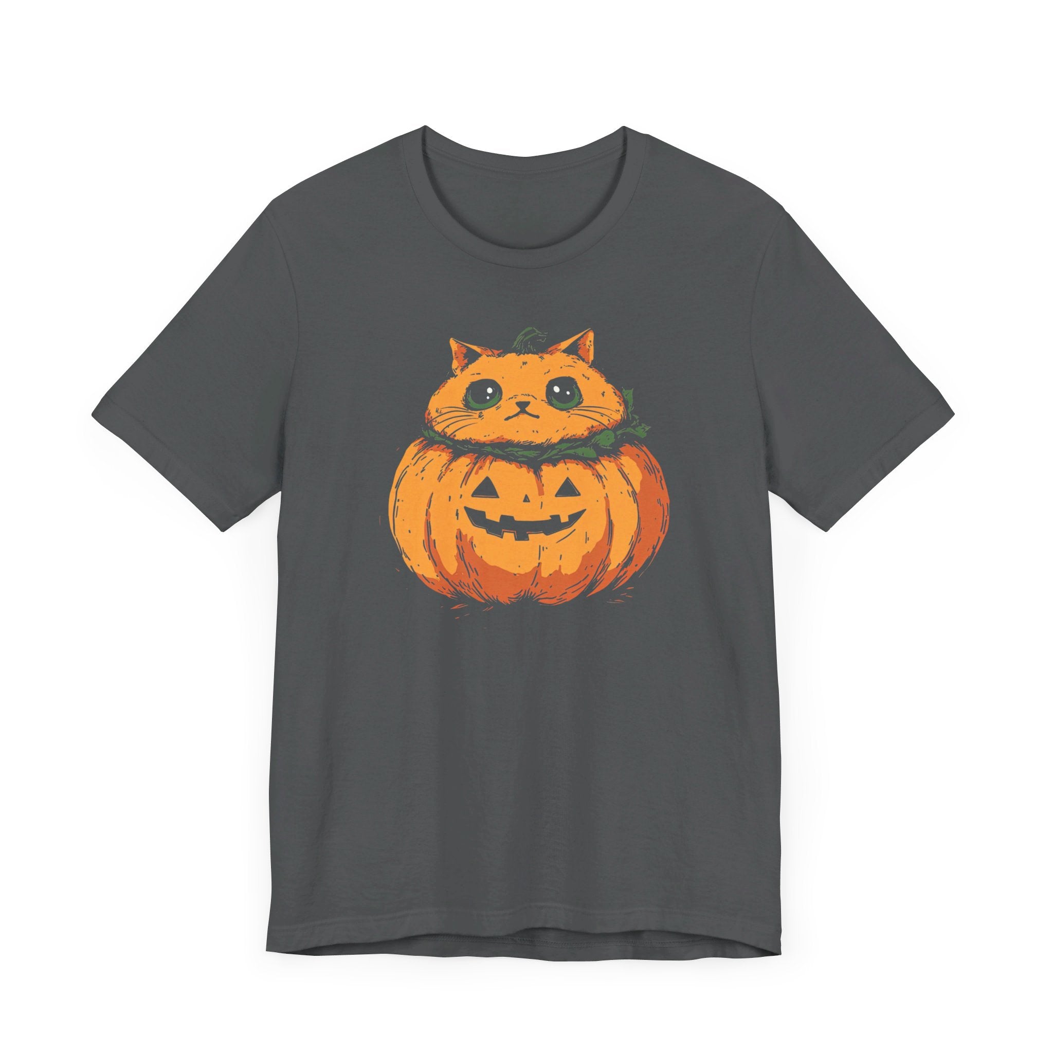 Pumpkin Cat T-Shirt - Cute Halloween Jack-o’-Lantern Kitty Design