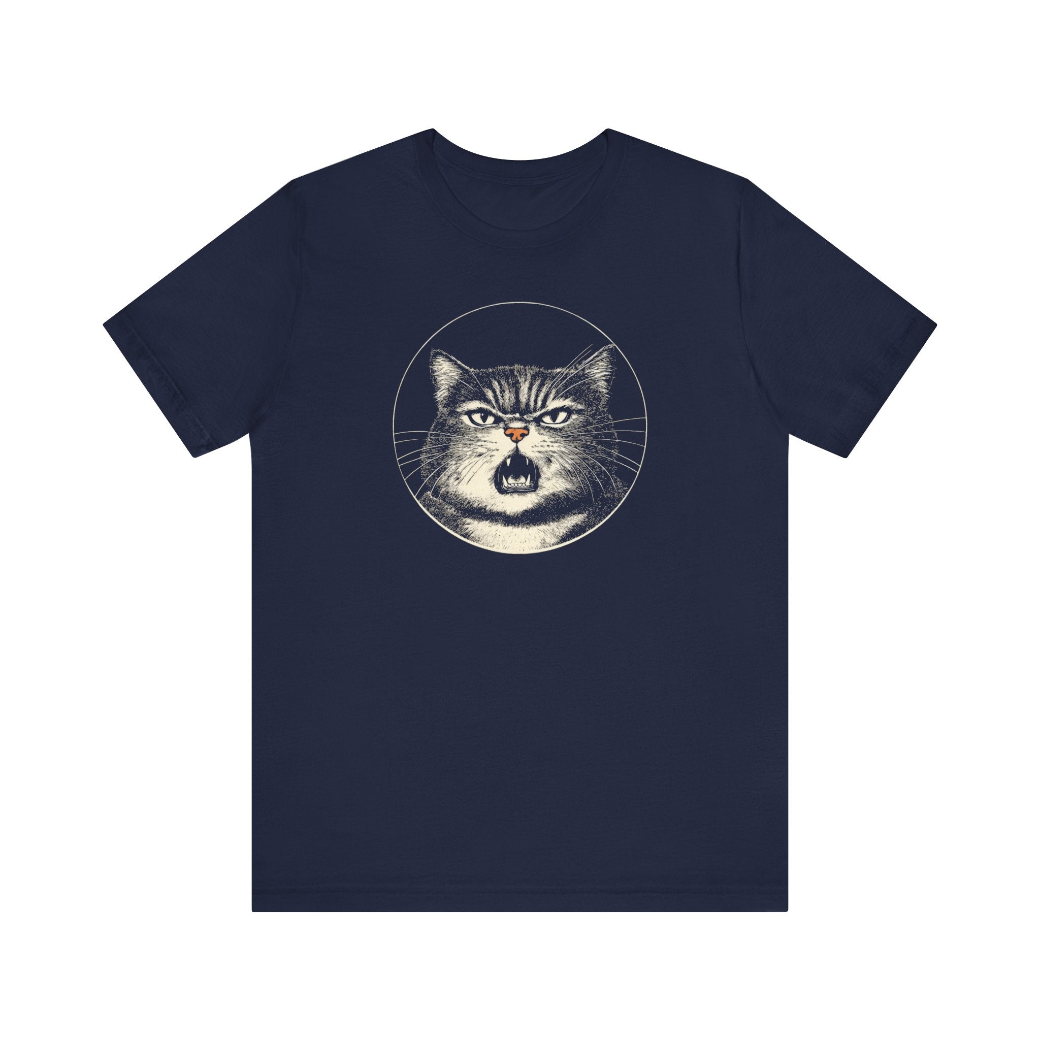 Angry Cat Graphic Tee – Vintage Style Cat Lover Shirt