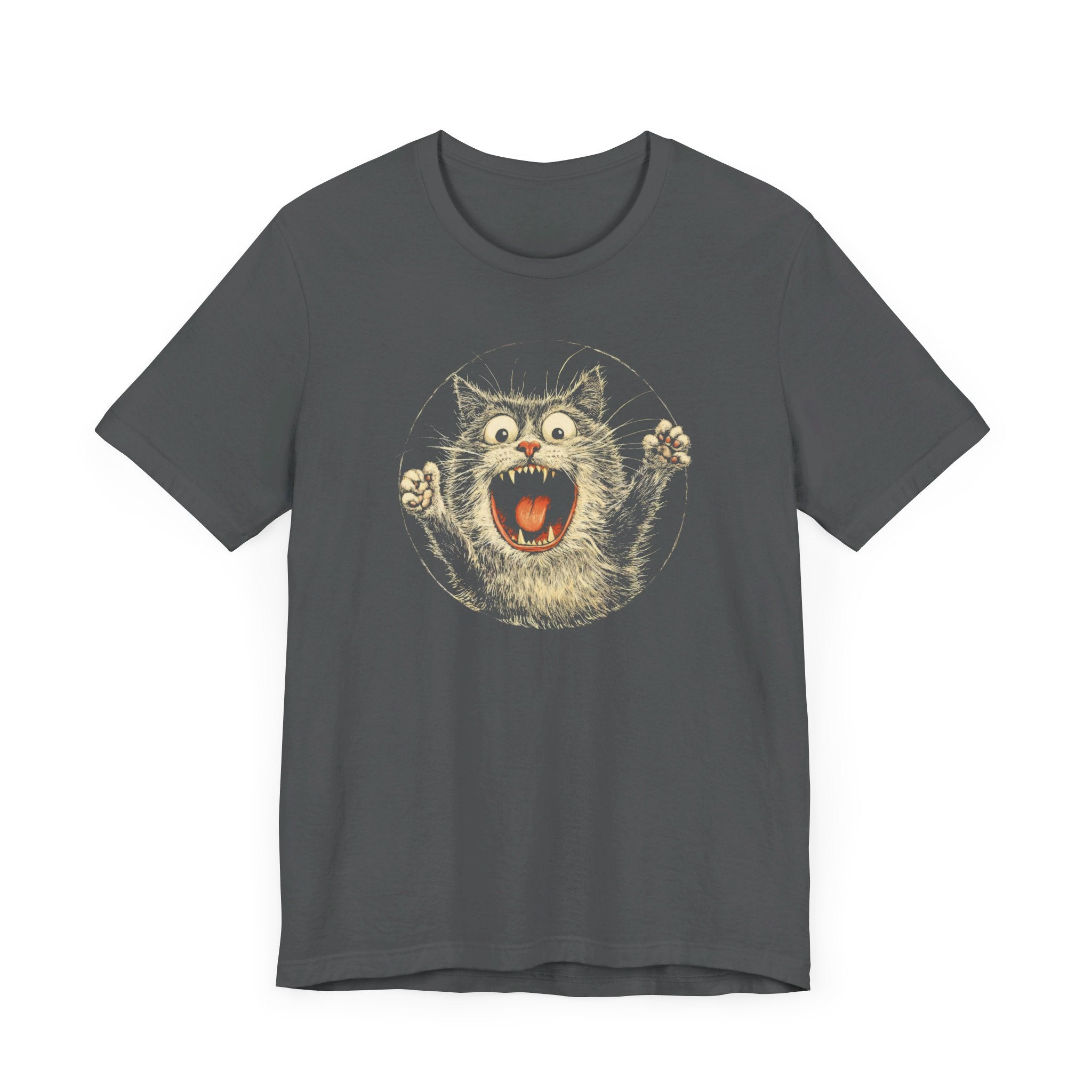 Fierce Cat Graphic Tee – Vintage Style Cat Lover Shirt