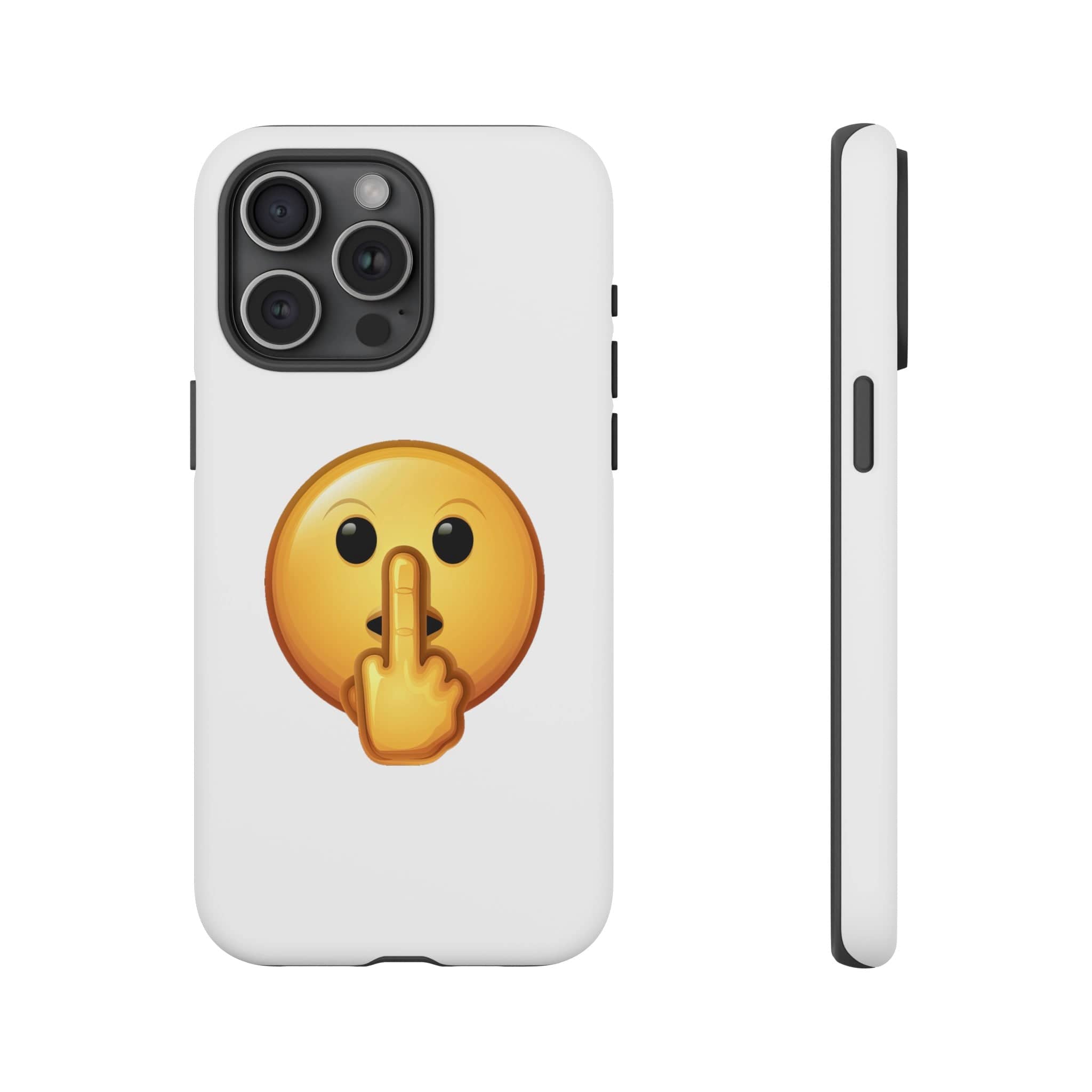 Middle Finger FU Shh Silent Protest Emoji Phone Tough Cases
