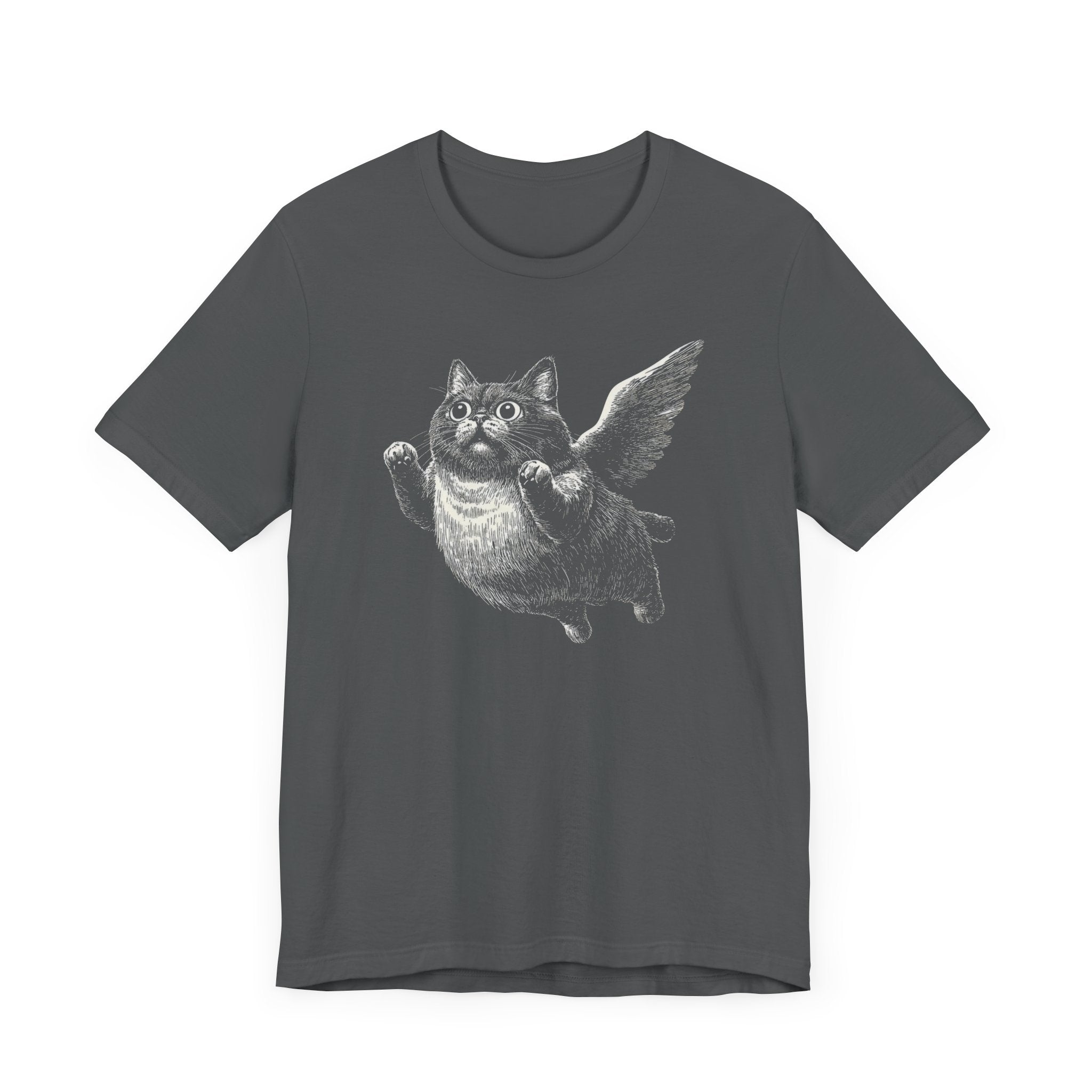 Flying Chubby Cat with Wings Graphic T-Shirt