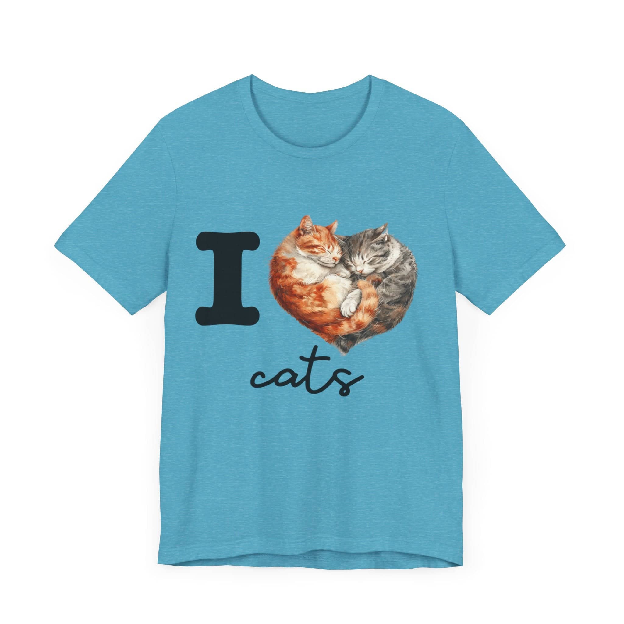 Feline Affection Tee - 'I Heart Cats' Cuddle Short Sleeve Tee