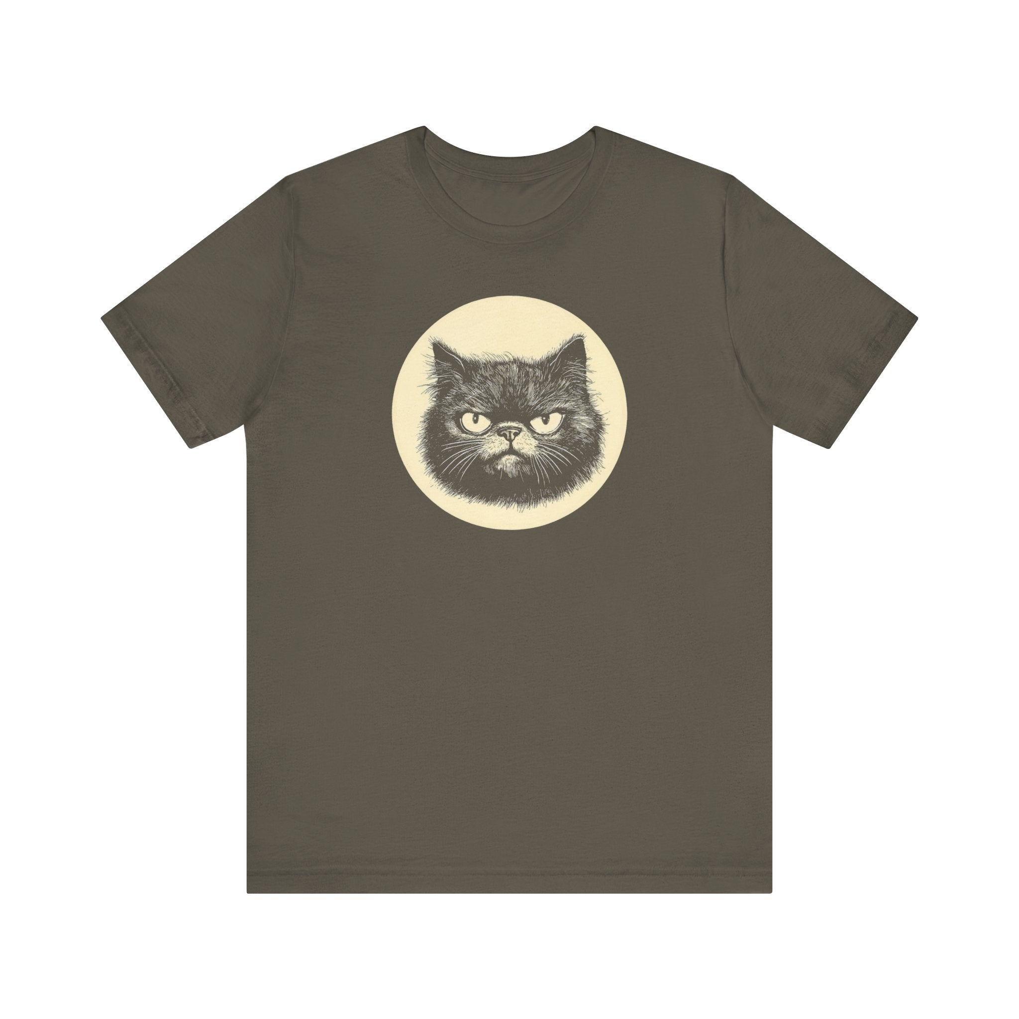 Grumpy Black Cat Graphic Tee – Vintage Style Cat Lover Shirt