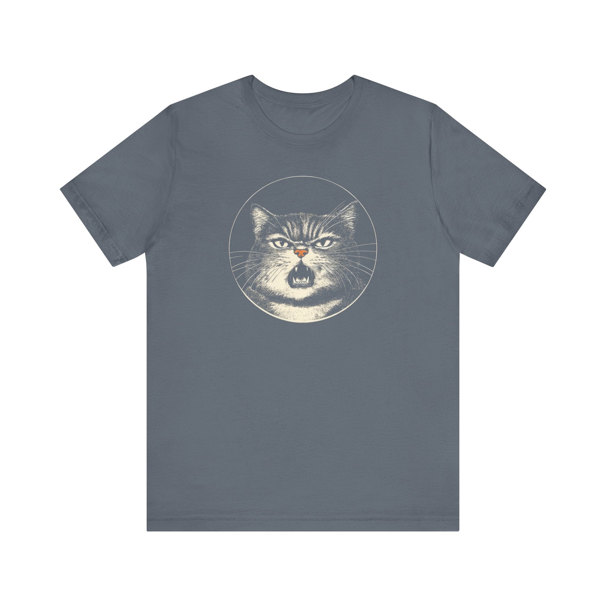 Angry Cat Graphic Tee – Vintage Style Cat Lover Shirt
