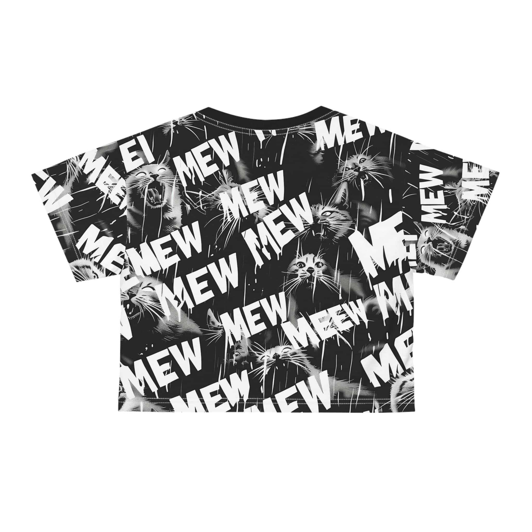 Dramatic Kitty All-Over Print Crop Tee (AOP)