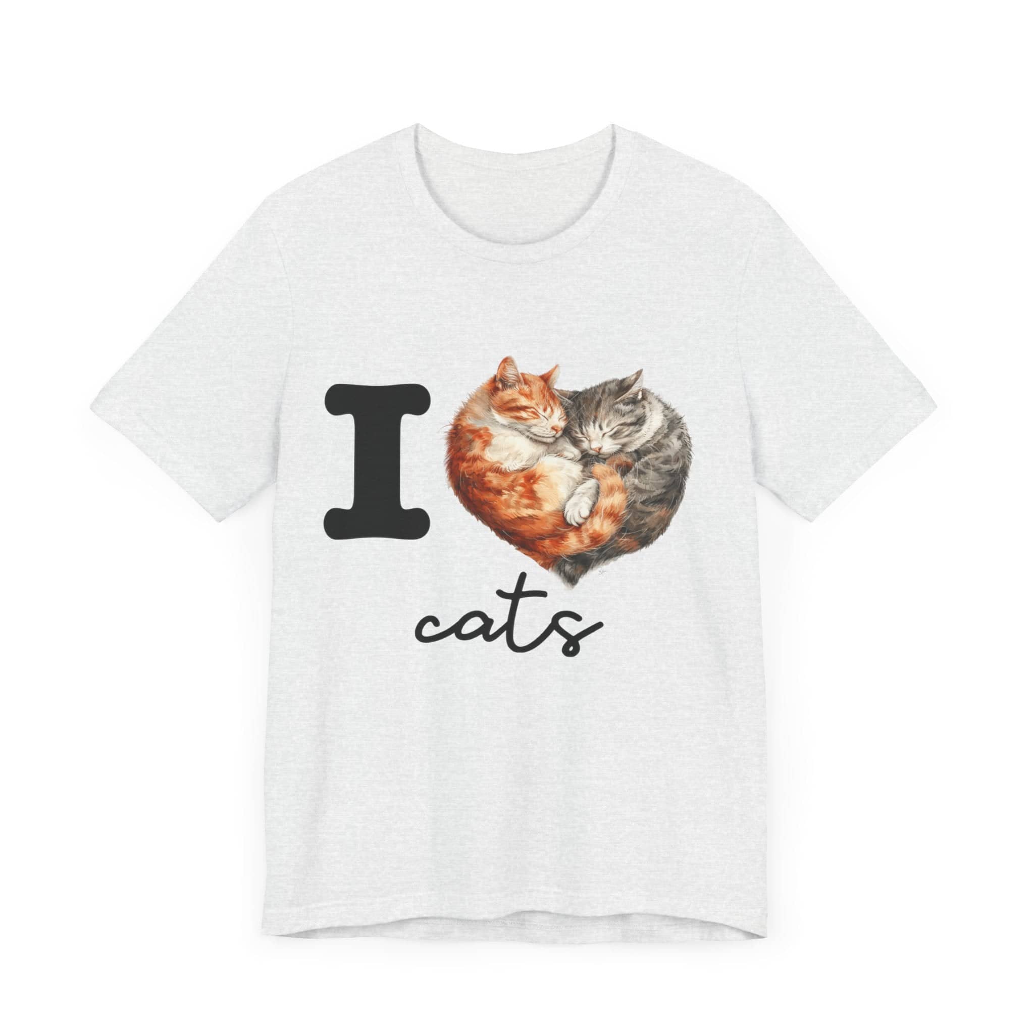 Feline Affection Tee - 'I Heart Cats' Cuddle Short Sleeve Tee