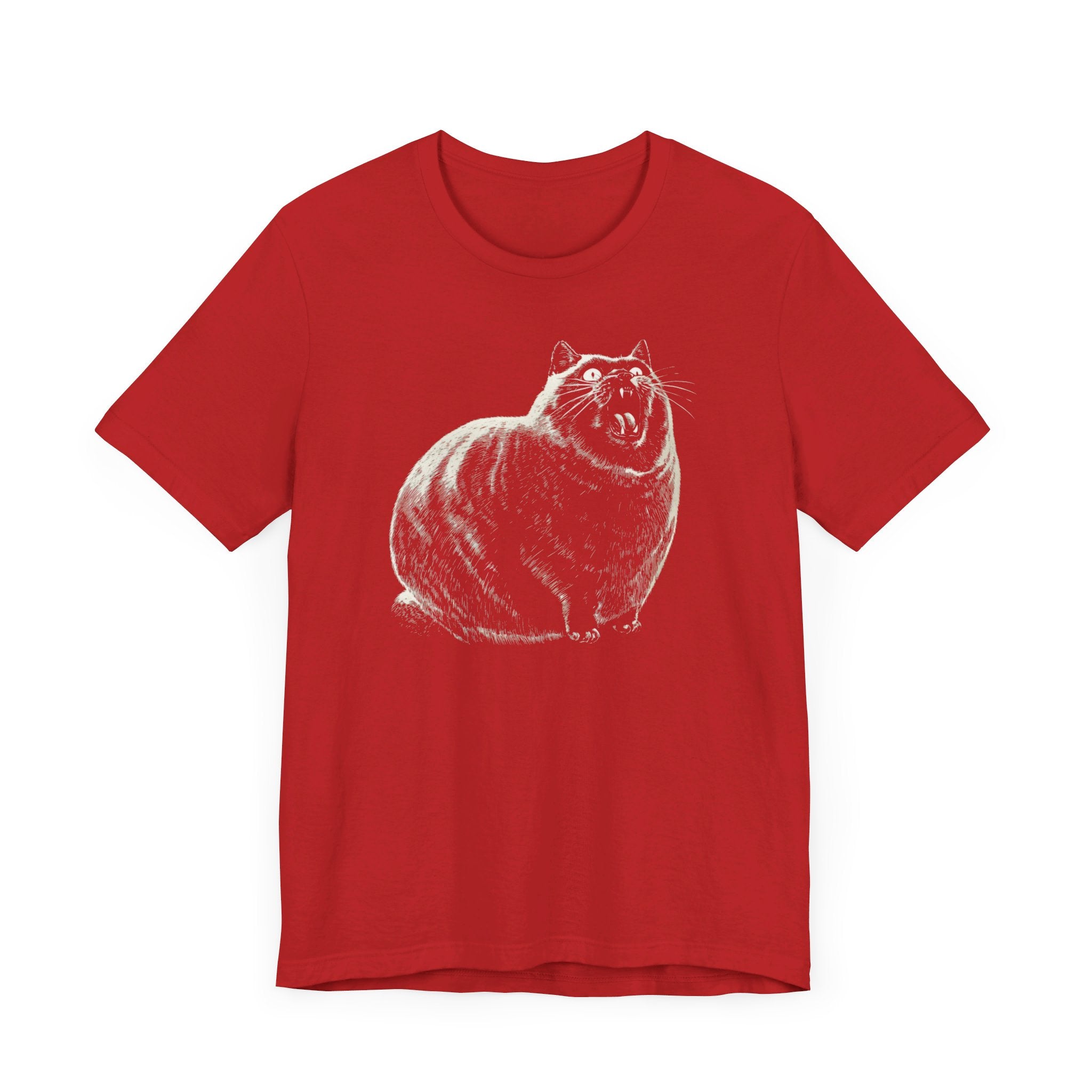 Yowling Chonky Cat Graphic T-Shirt Funny Cat Lover Tee