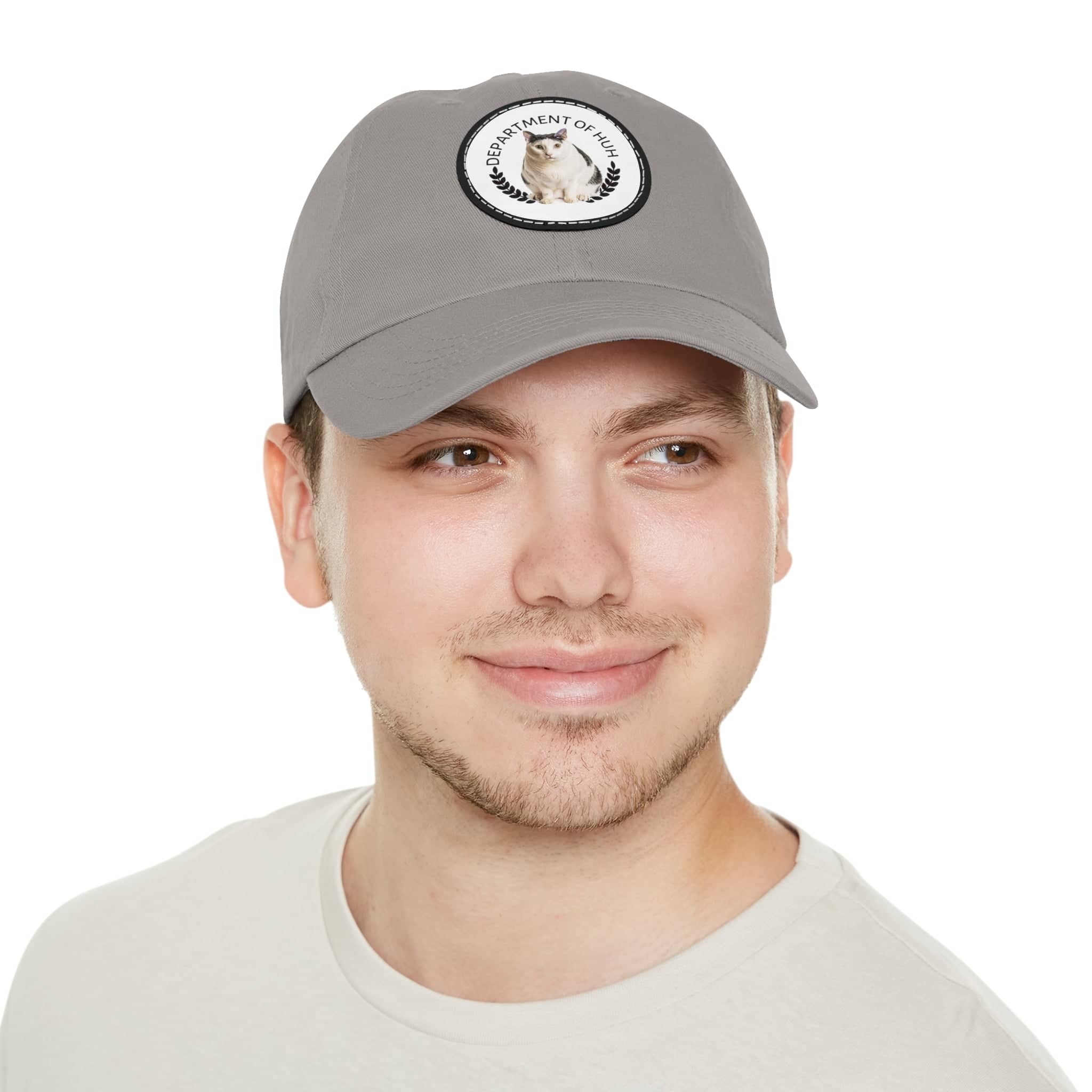 Department of HUH Cat Dad Hat with Leather Patch (Round)