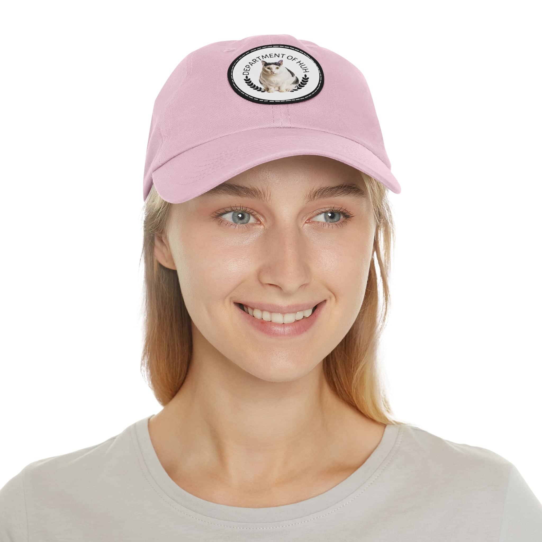 Department of HUH Cat Dad Hat with Leather Patch (Round)