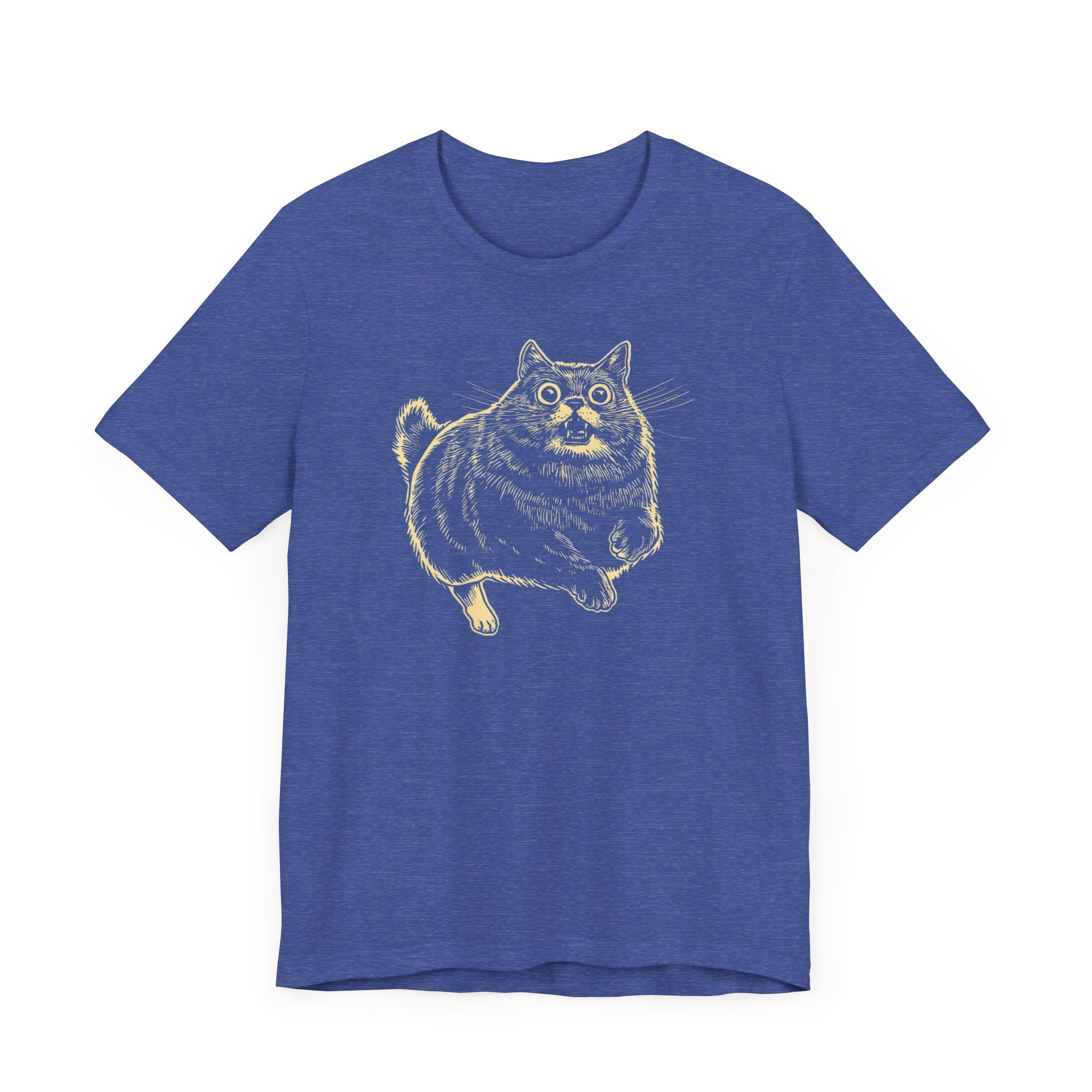 Surprised Cat in Action T-Shirt – Quirky Cat Lover’s Tee