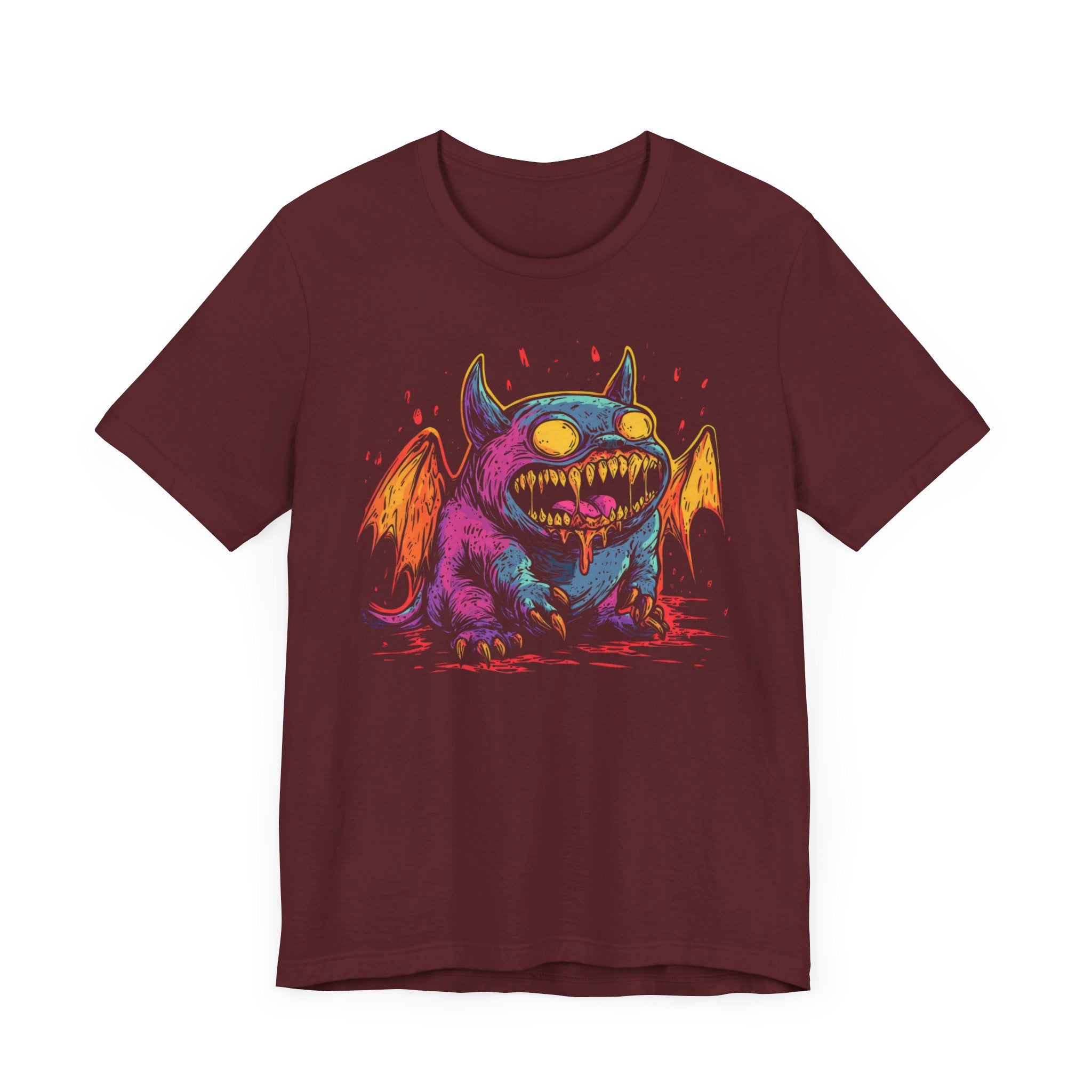 Neon Bat Creature T-Shirt Bold and Playful Design