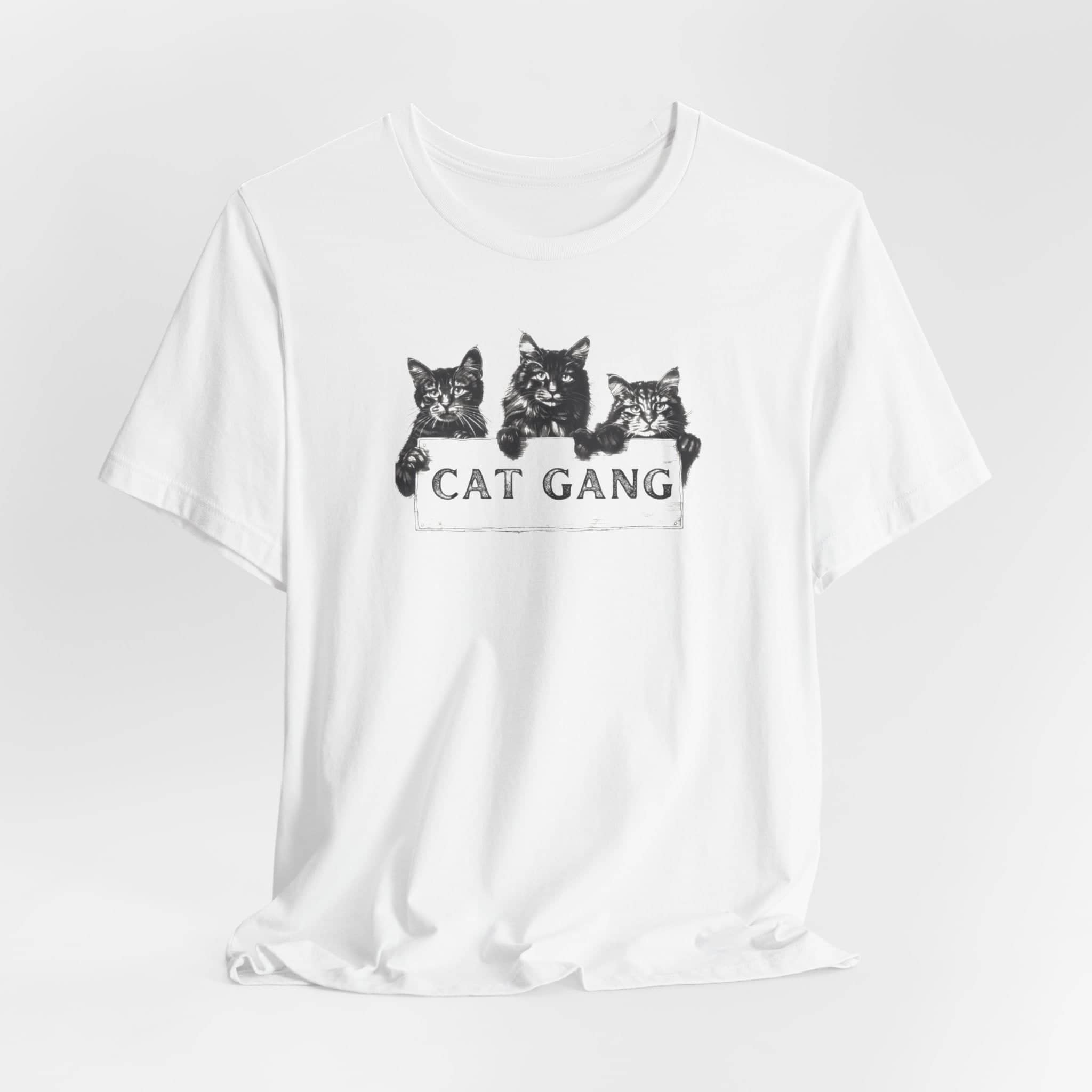 Cat Gang Shirt Funny Cat Lover Unisex Jersey Short Sleeve Tee