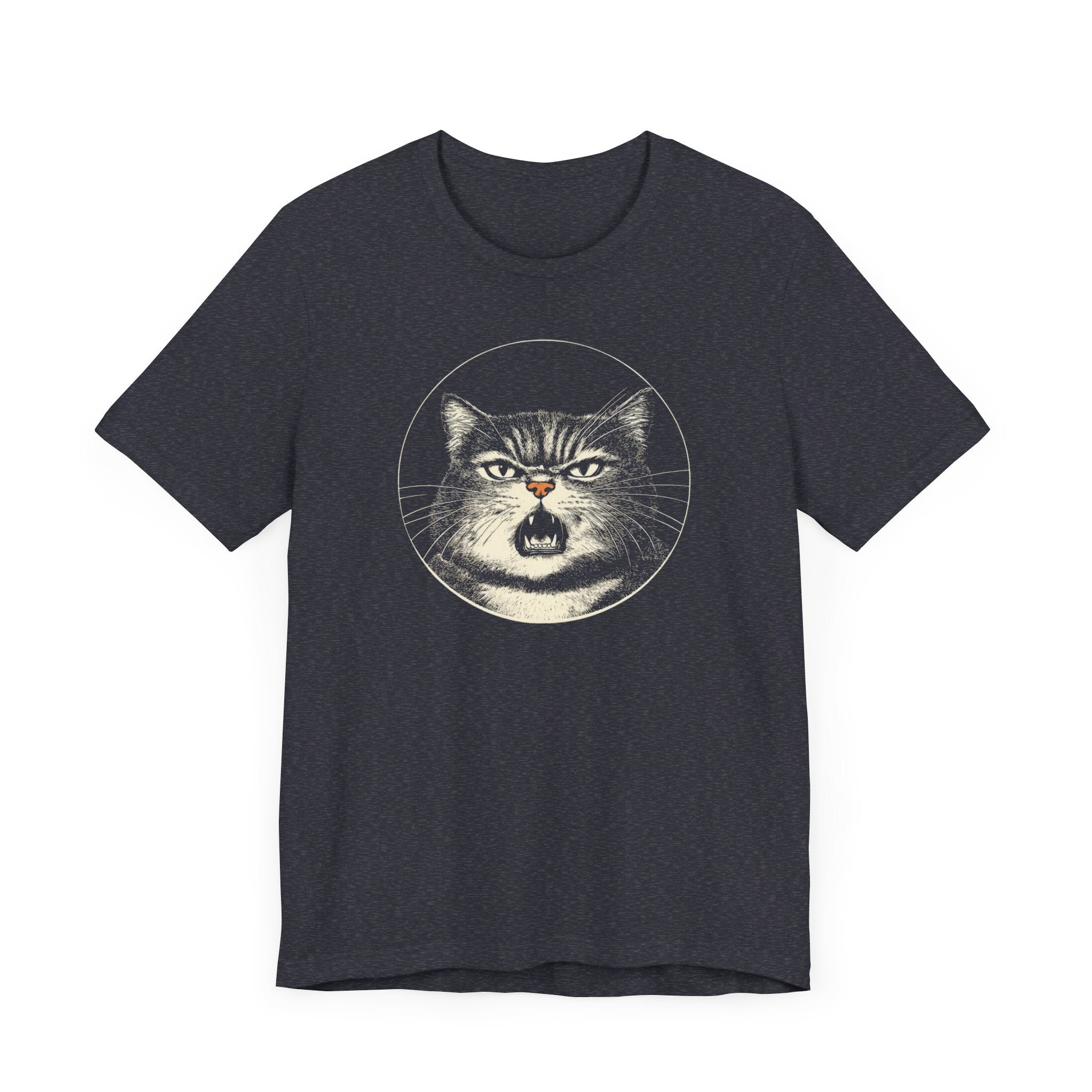 Angry Cat Graphic Tee – Vintage Style Cat Lover Shirt