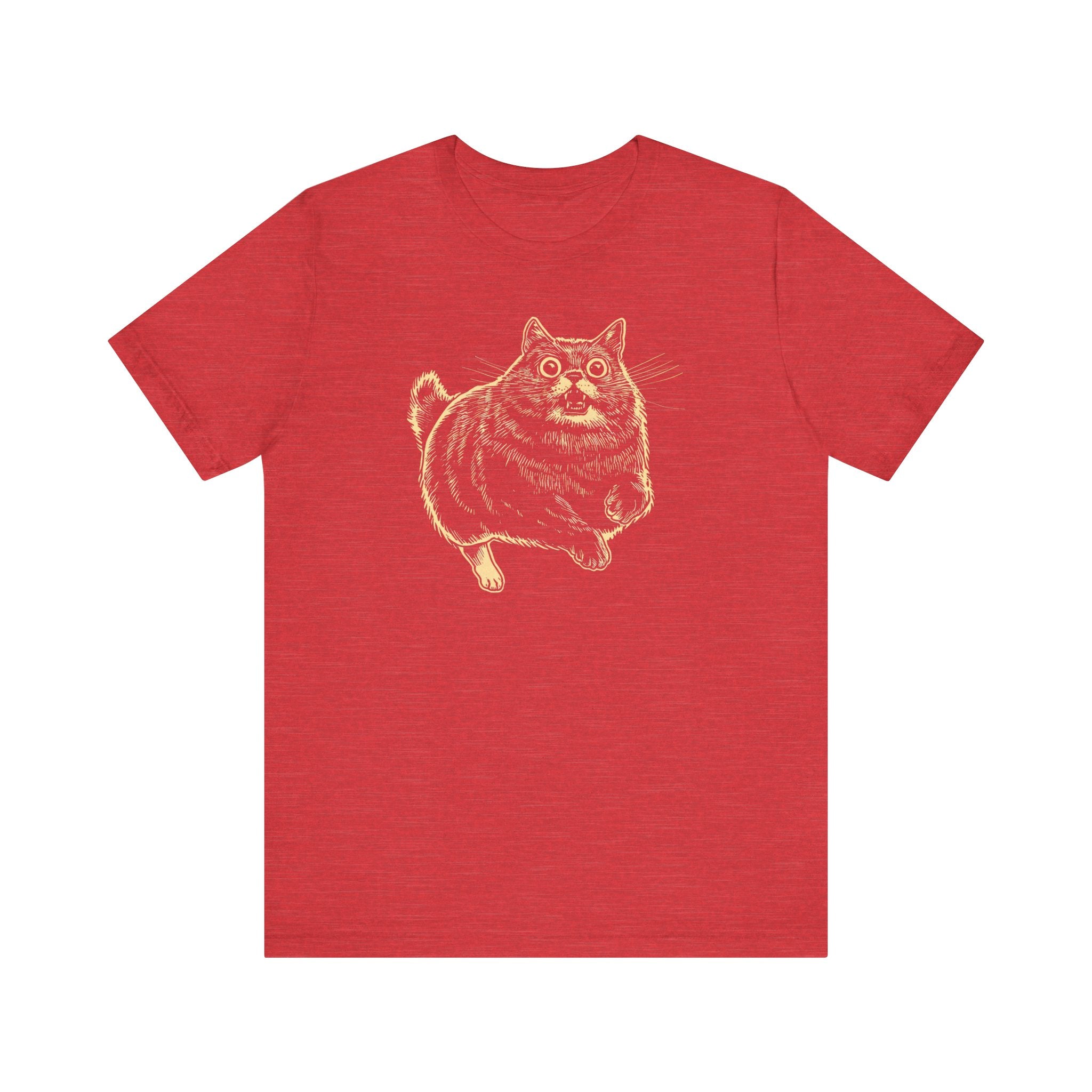 Surprised Cat in Action T-Shirt – Quirky Cat Lover’s Tee