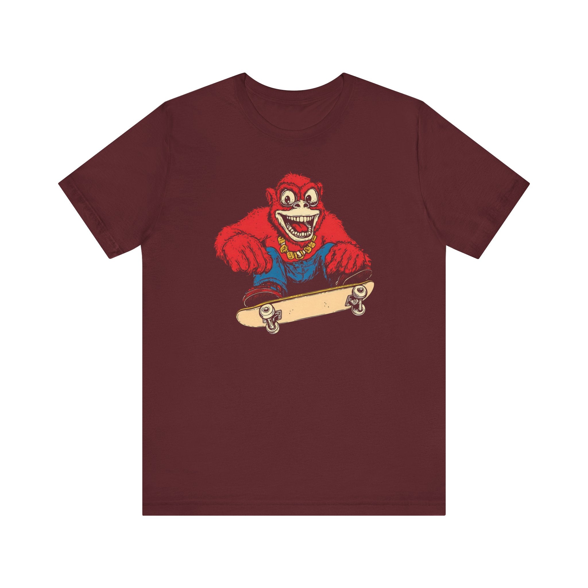 Skateboarding Gorilla T-Shirt - Cool Retro Style Ape Graphic Tee