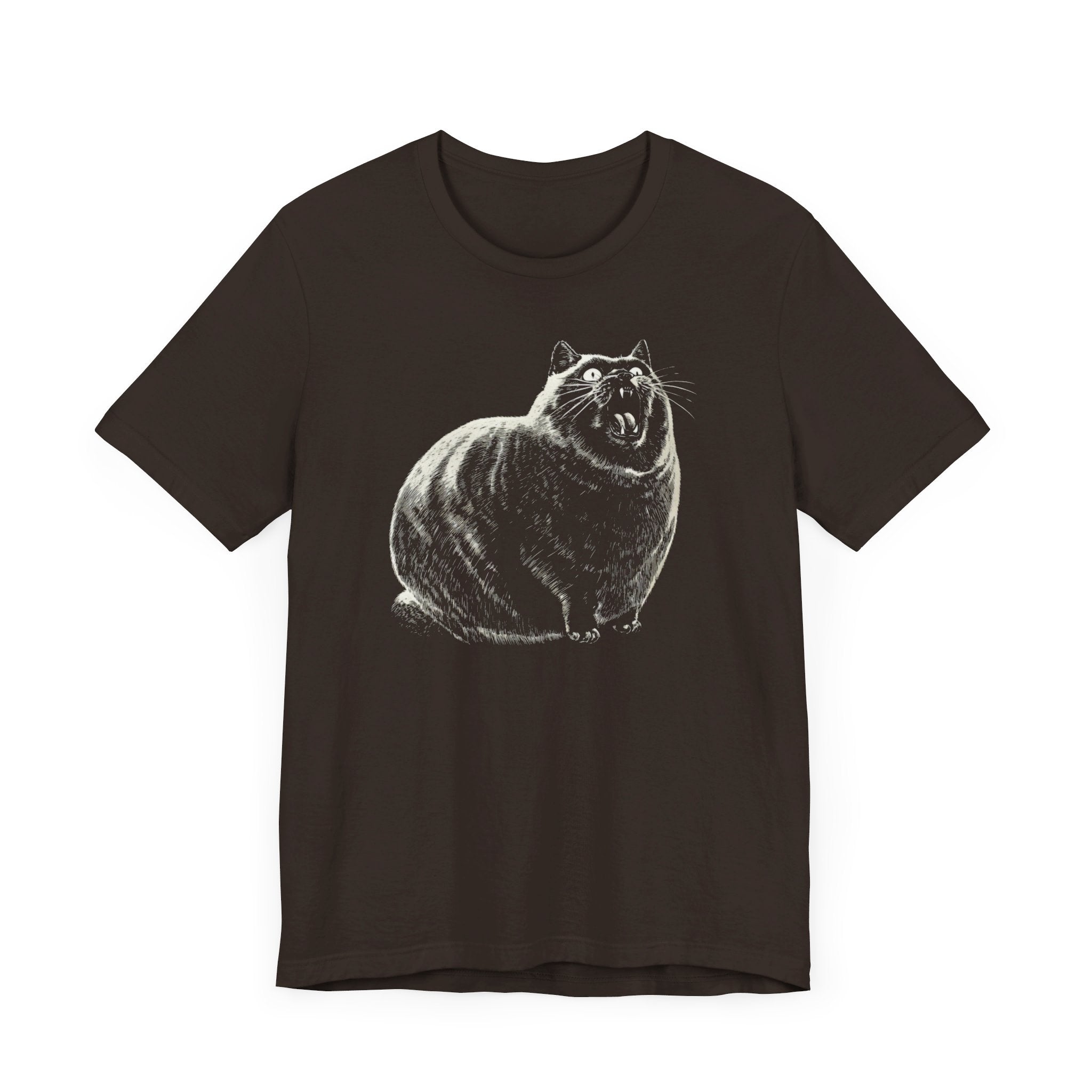 Yowling Chonky Cat Graphic T-Shirt Funny Cat Lover Tee