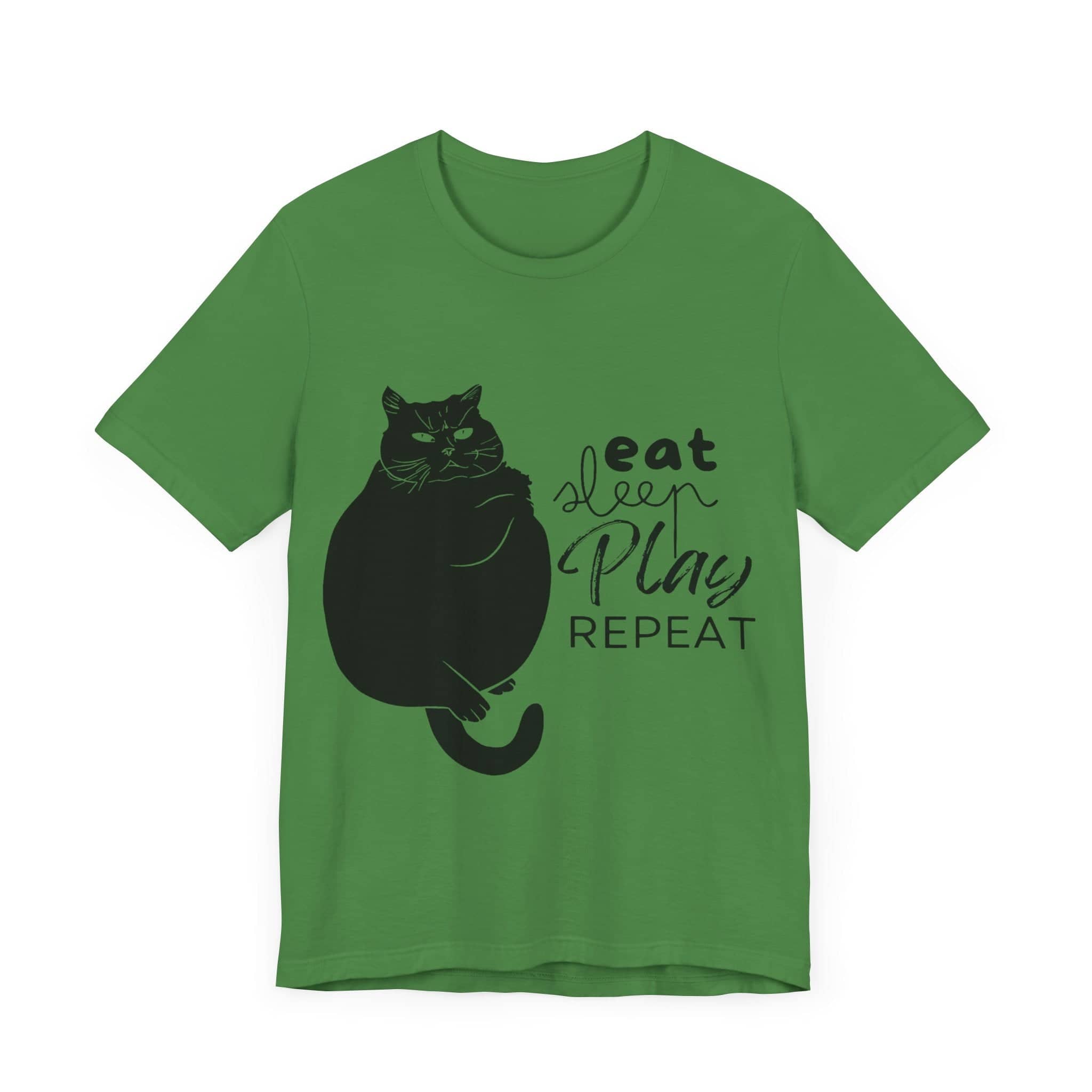 Cat's Daily Mantra - 'Eat Sleep Play Repeat' Casual T-Shirt Unisex Jersey Short Sleeve Tee