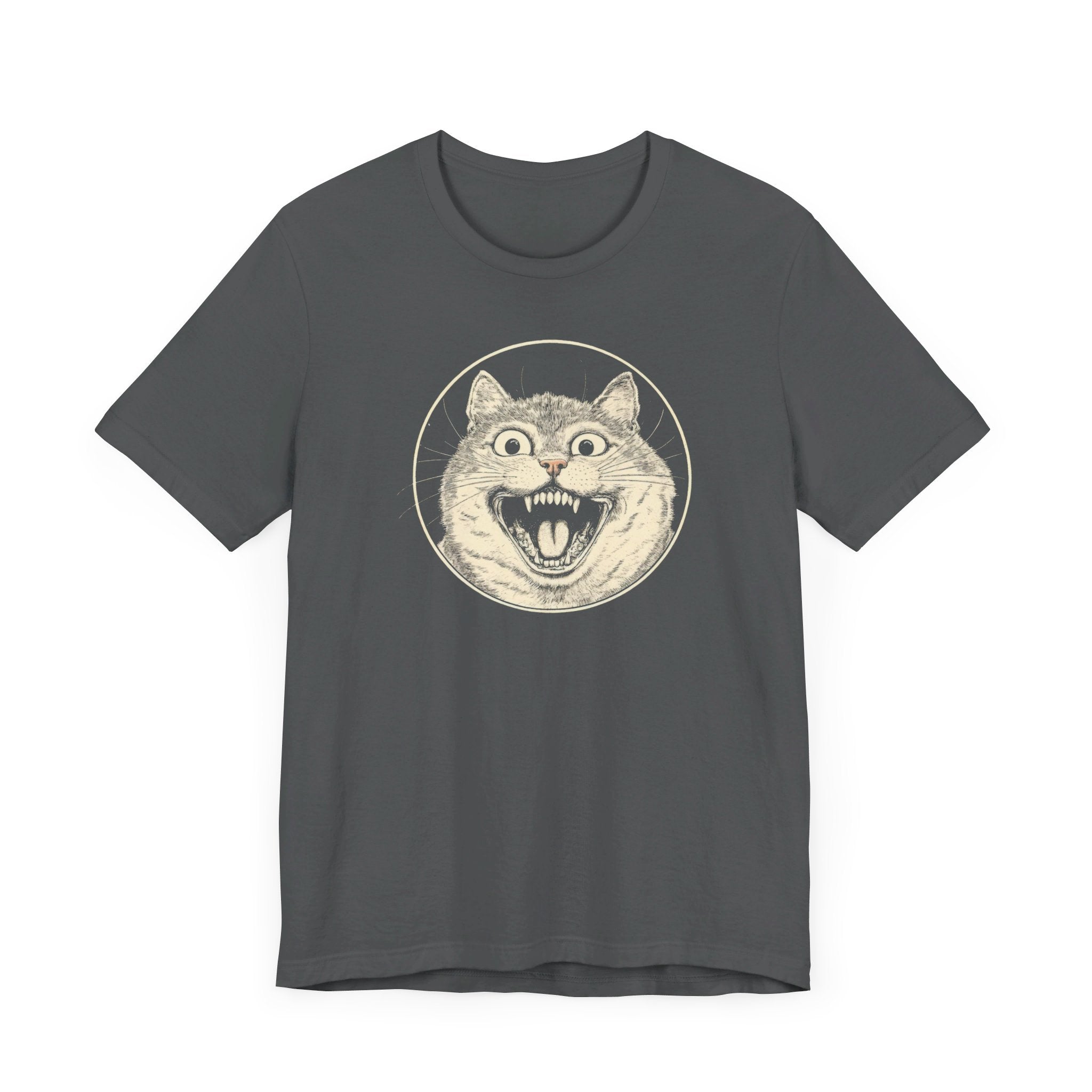 Roaring Cat Graphic Tee – Vintage Style Cat Lover Shirt