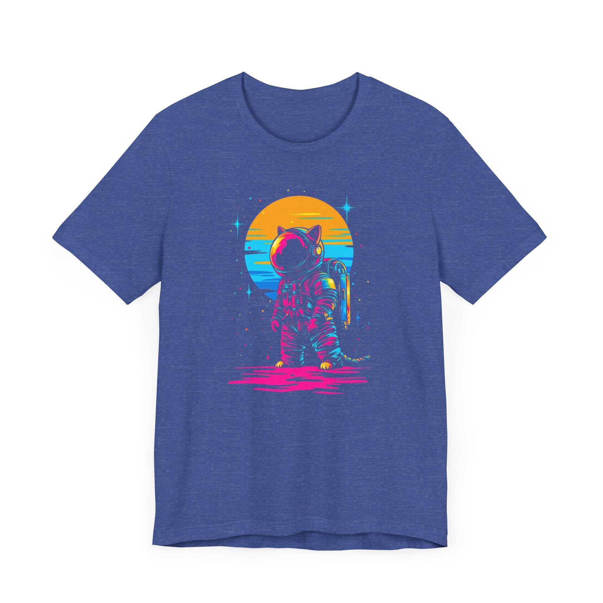 Neon Sunset Astronaut Cat T-Shirt