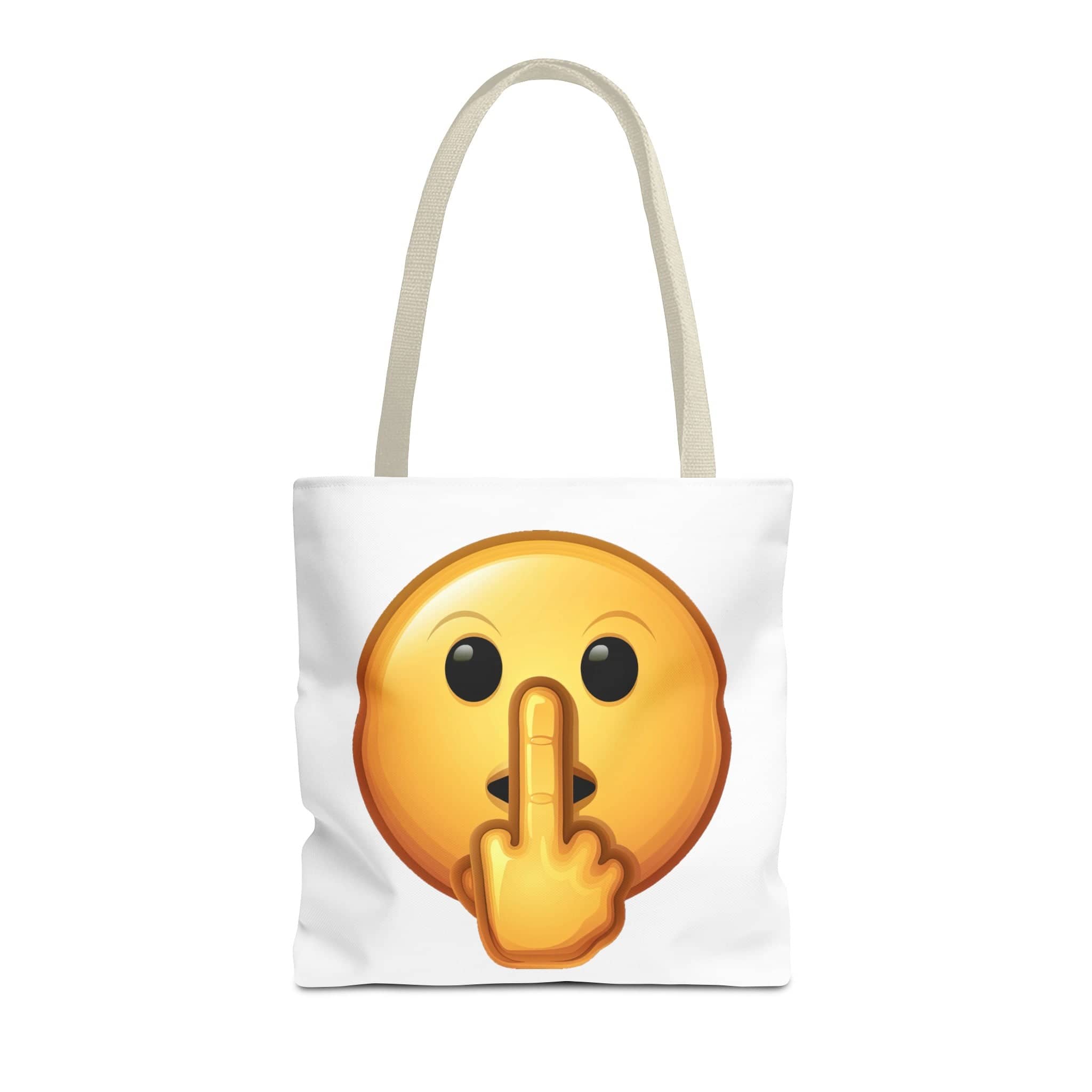 Middle Finger FU Shh Silent Protest Emoji Tote Bag (AOP)