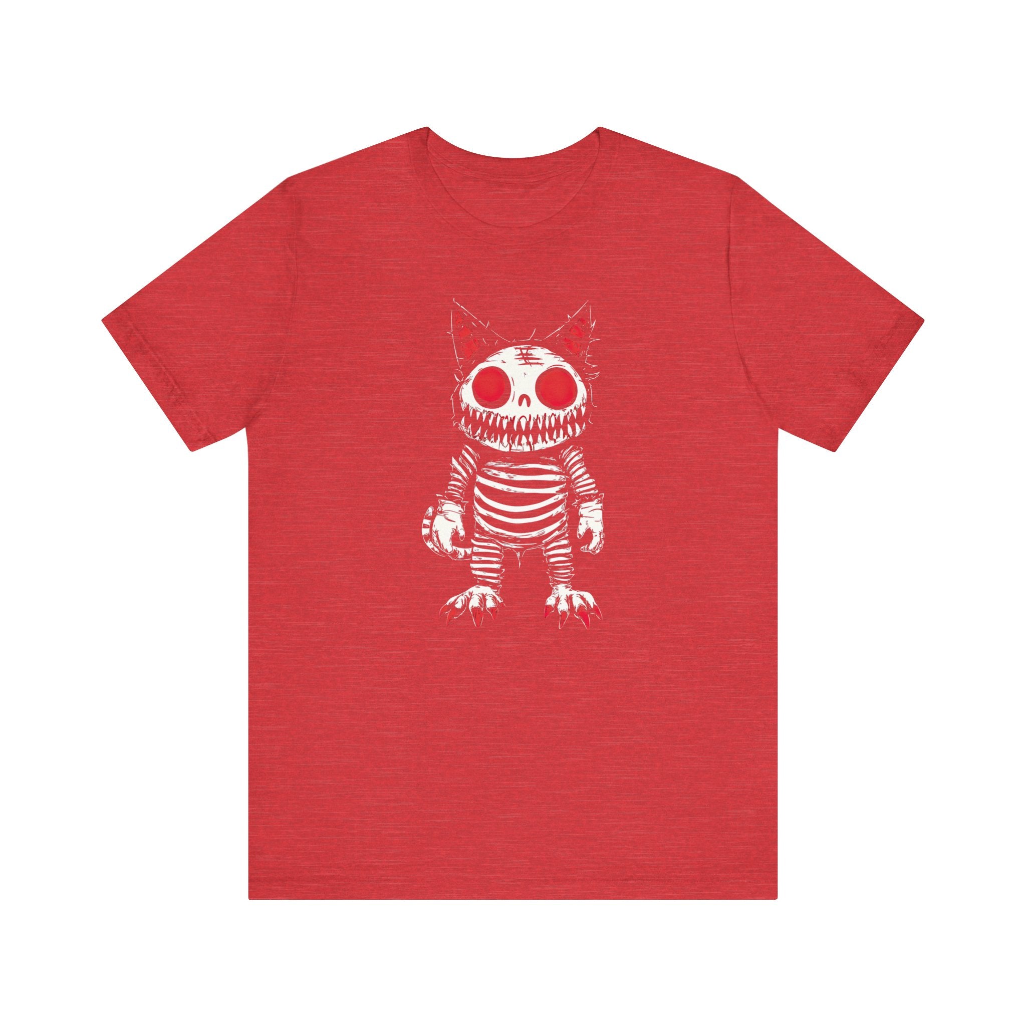 Creepy Striped Skeleton Cat Tee