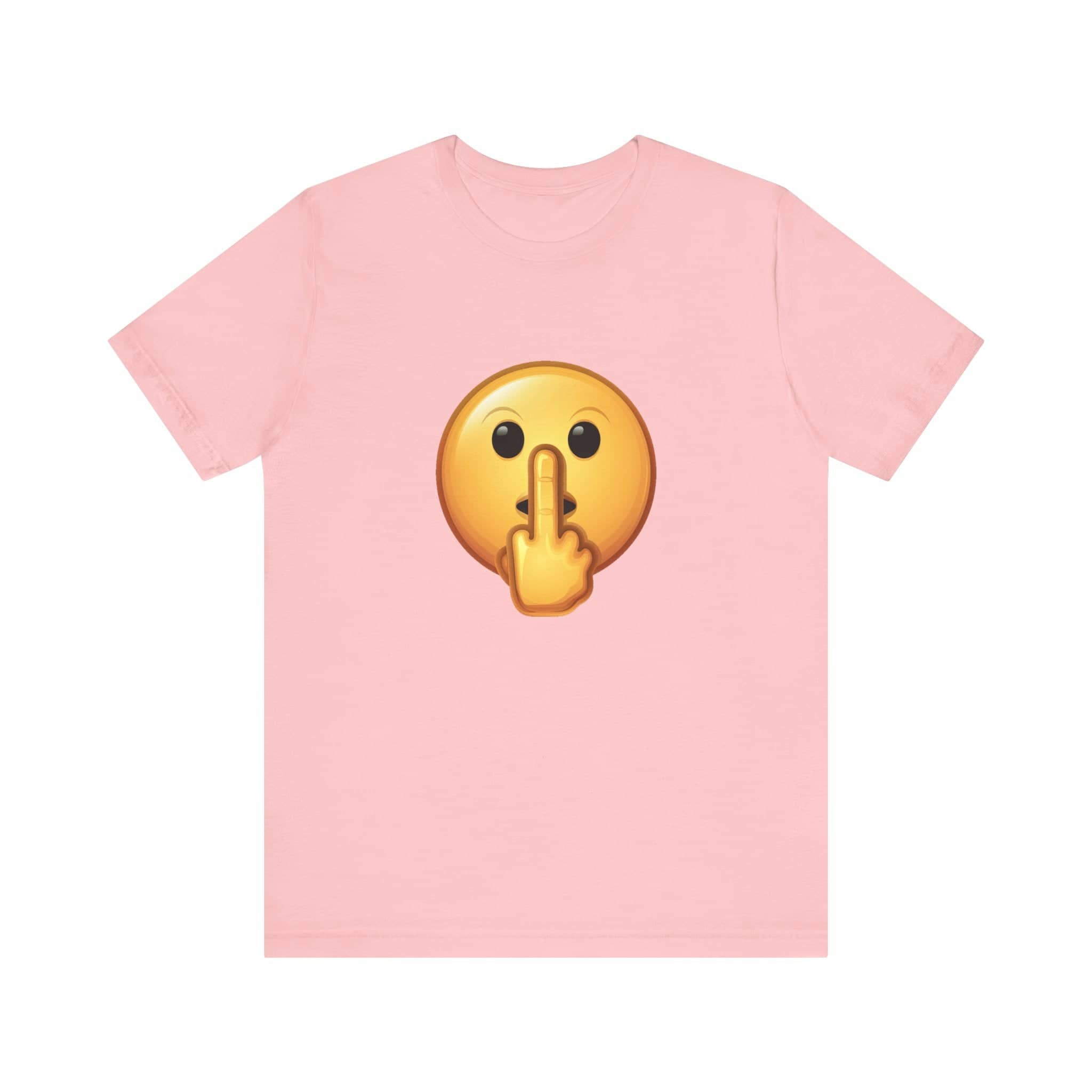 Middle Finger FU Shh Silent Protest Emoji Tee (Small Graphic)