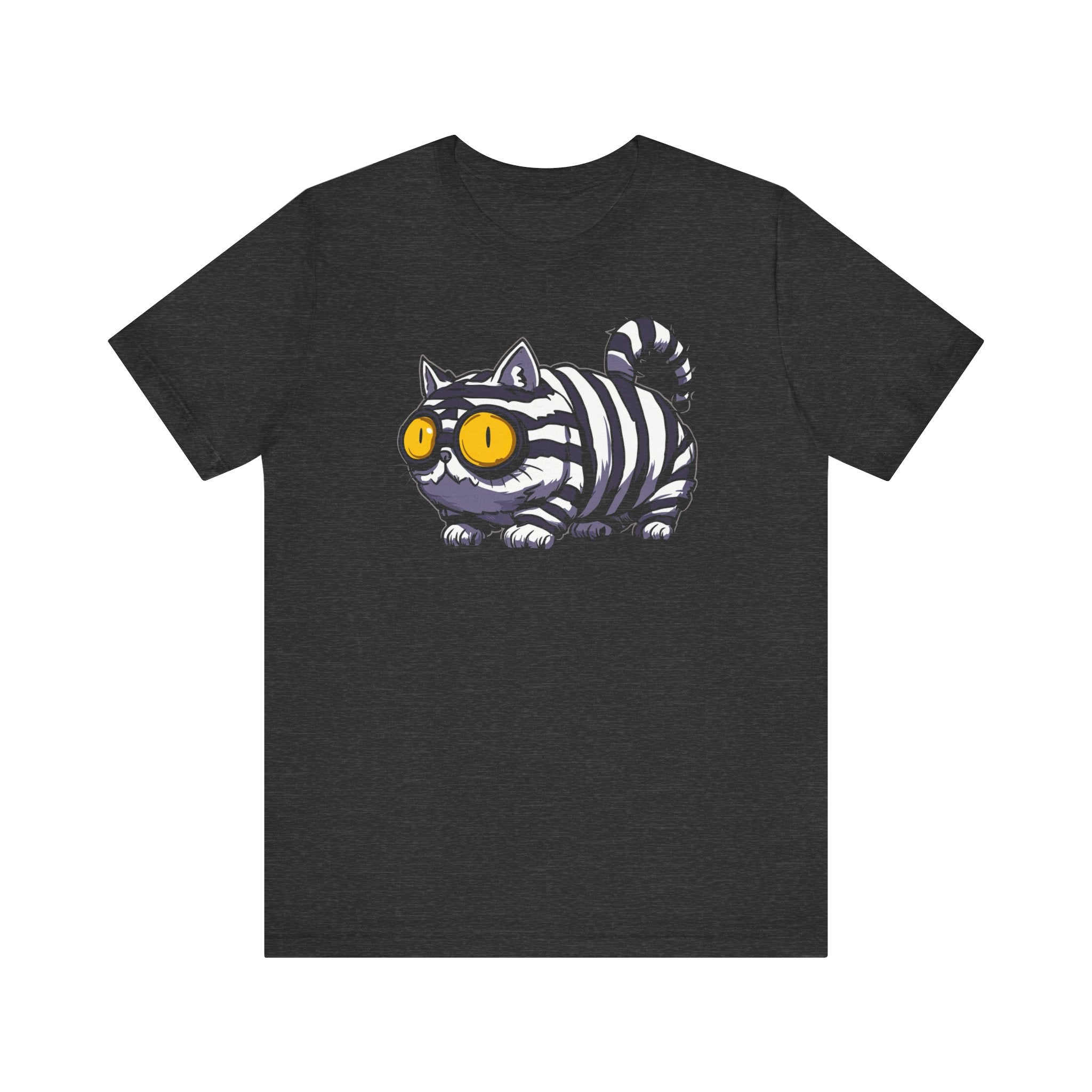 Striped Cat with Glasses T-Shirt Funny Cartoon Design