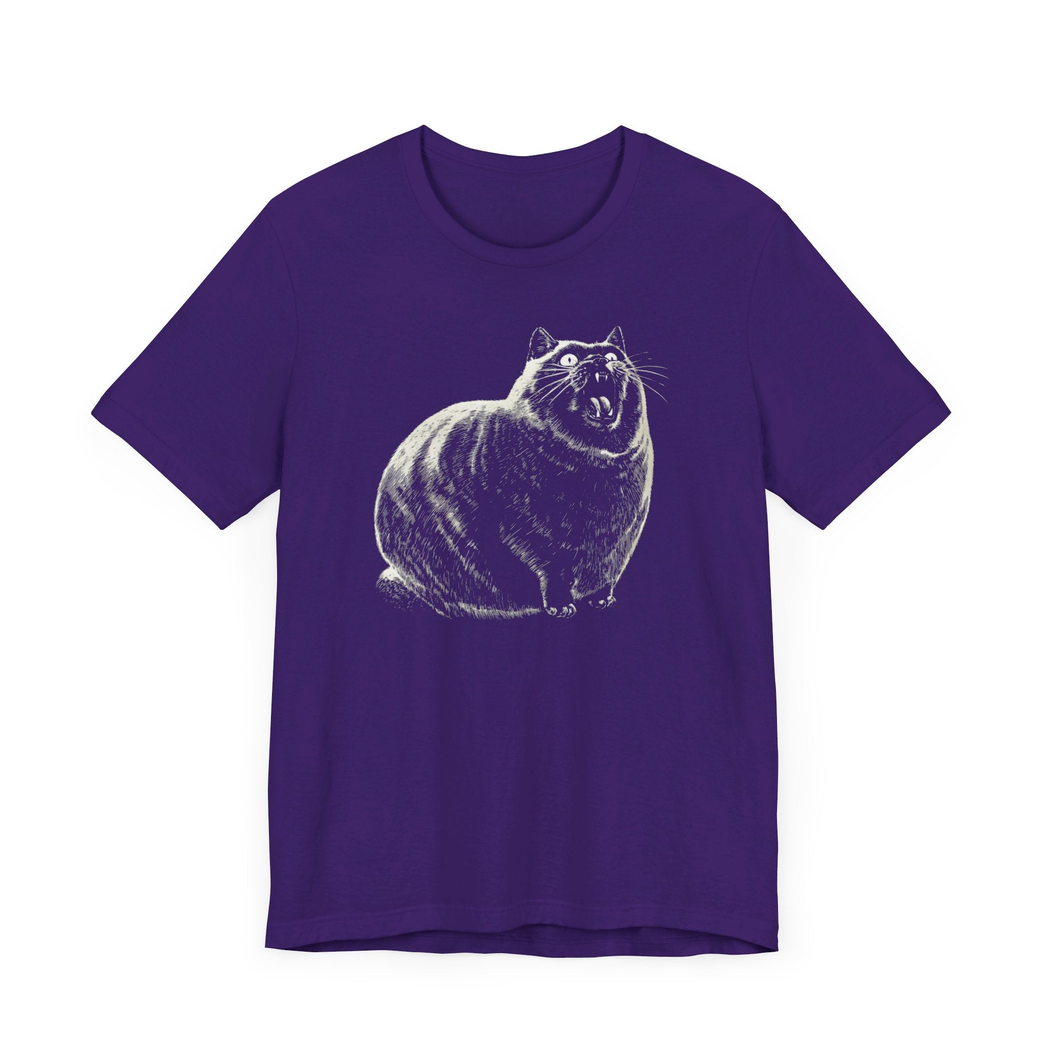 Yowling Chonky Cat Graphic T-Shirt Funny Cat Lover Tee