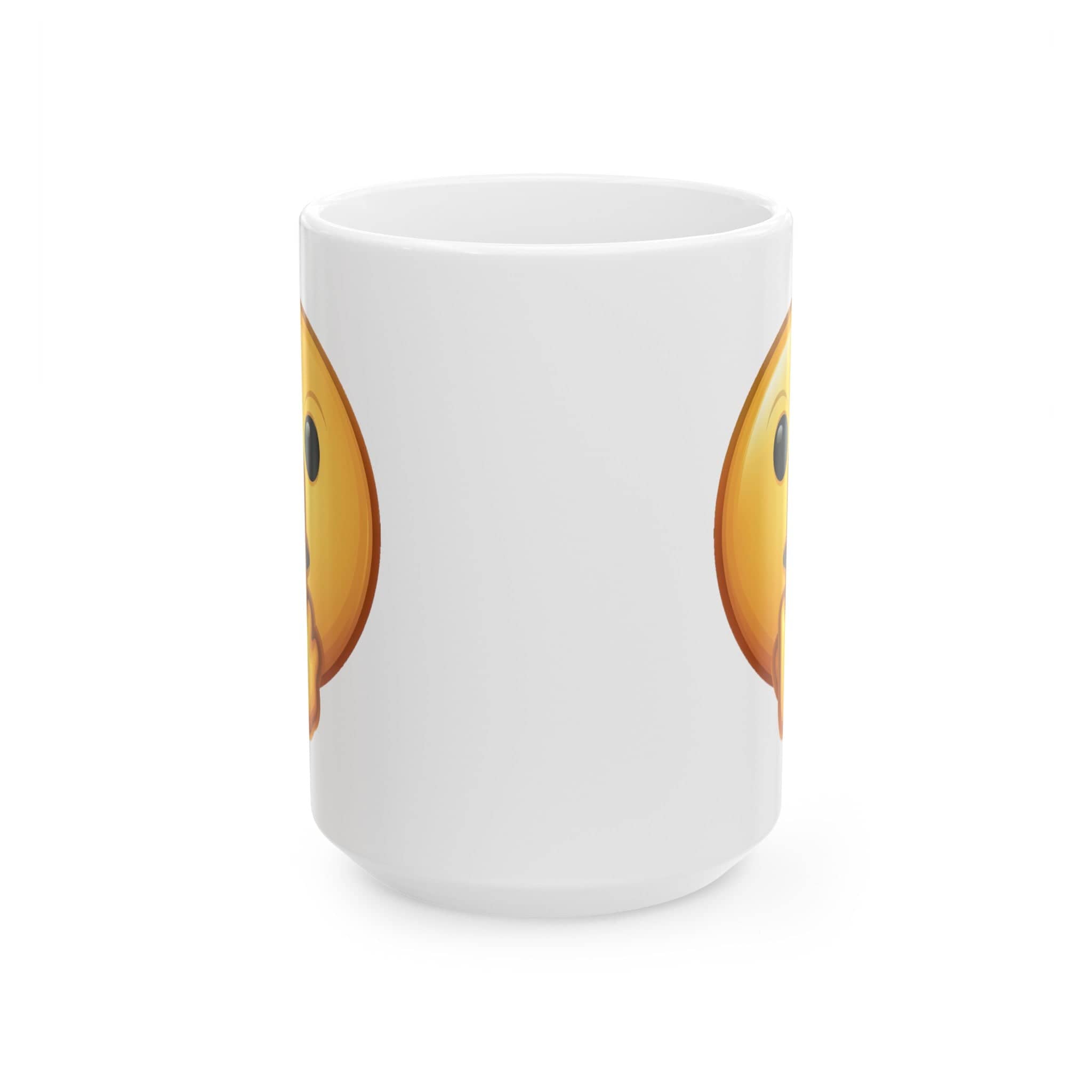 Middle Finger FU Shh Silent Protest Emoji Ceramic Mug, (11oz, 15oz)