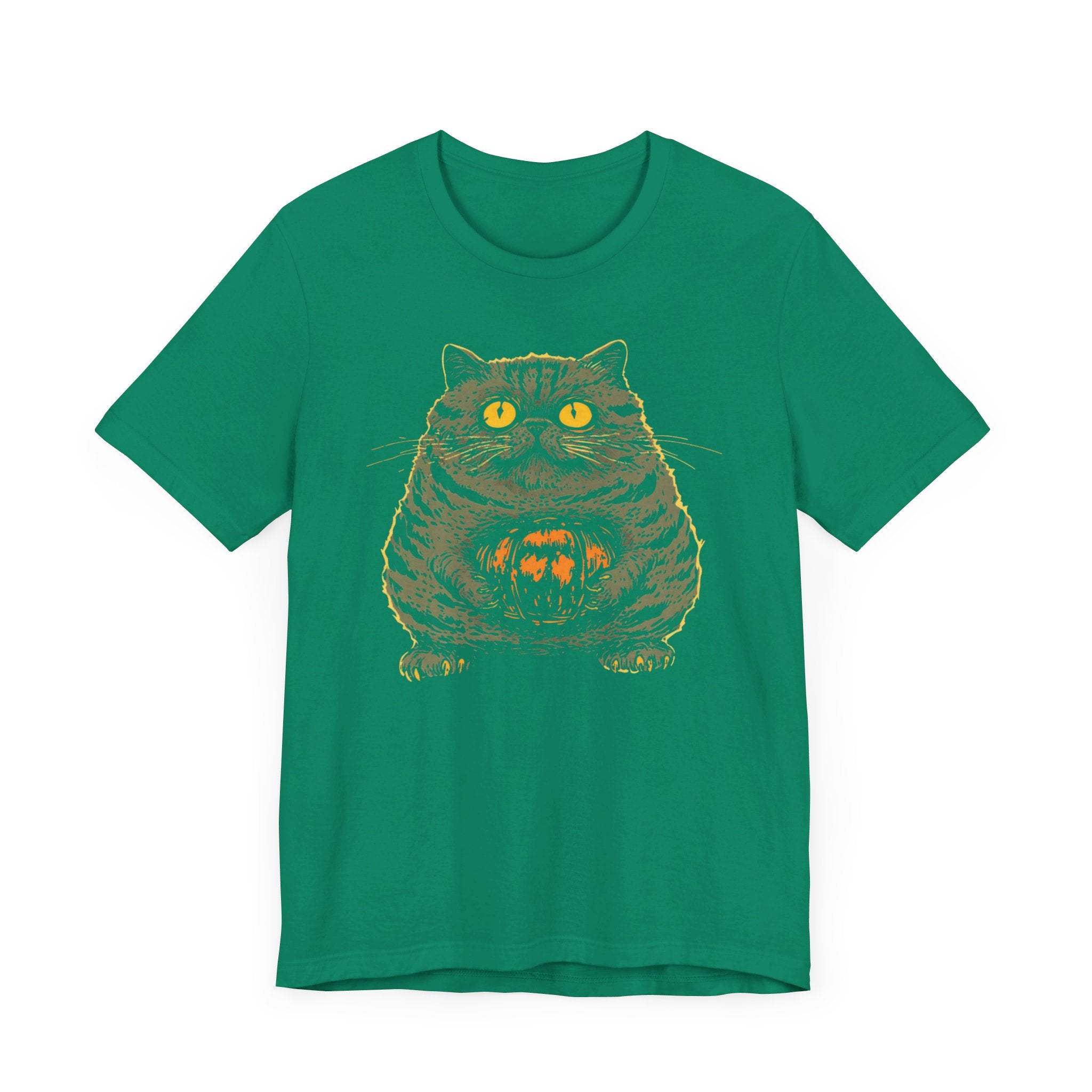 Halloween Cat with Pumpkin T-Shirt Funny Spooky Design