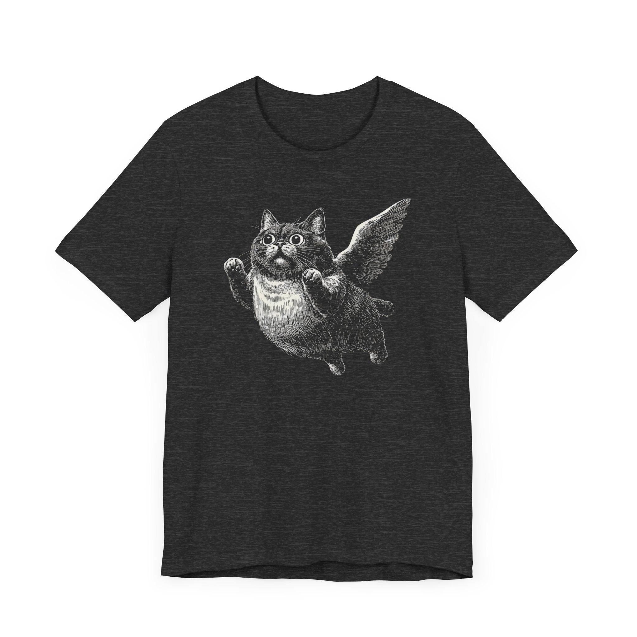 Flying Chubby Cat with Wings Graphic T-Shirt