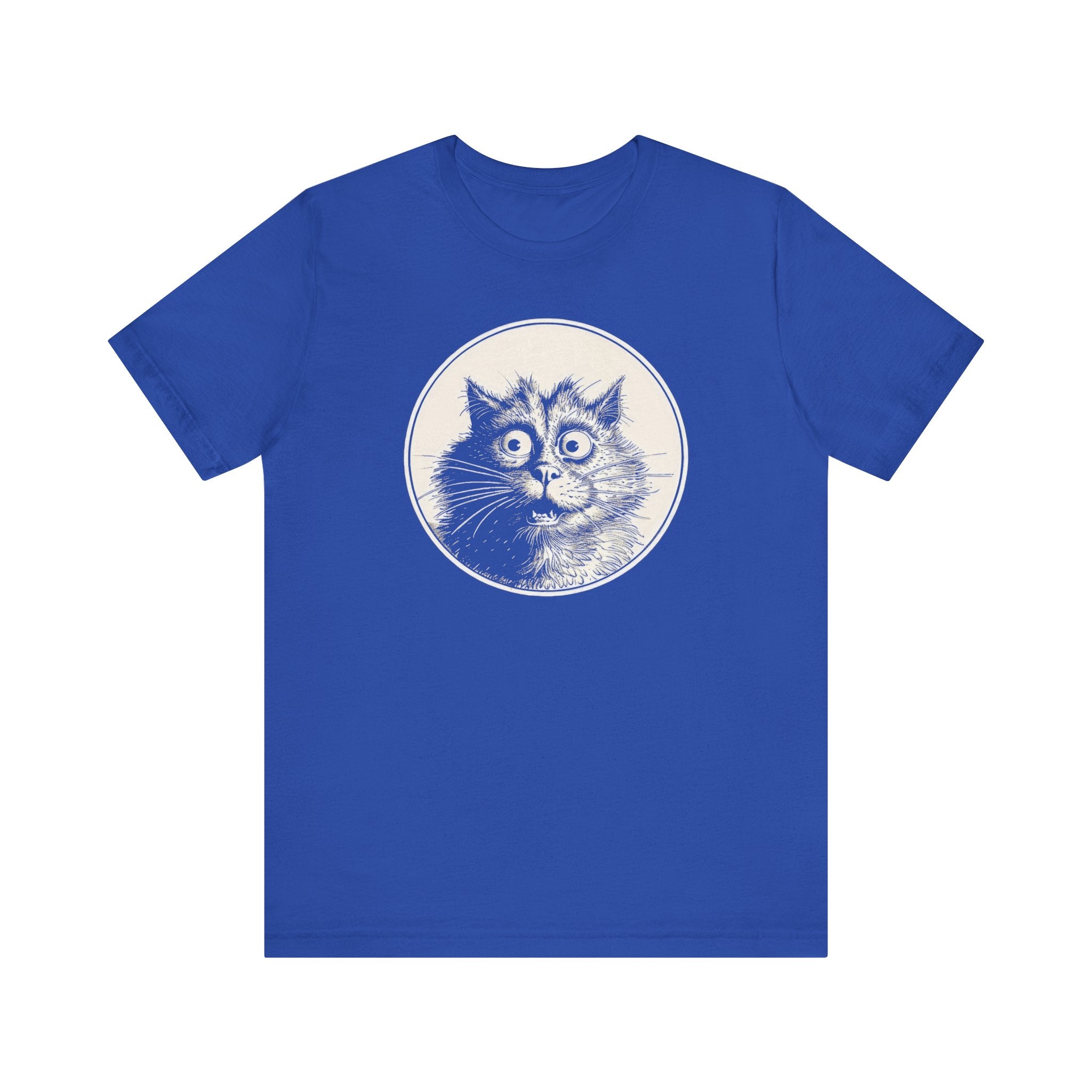 Surprised Cat Graphic Tee – Vintage Style Cat Lover Shirt