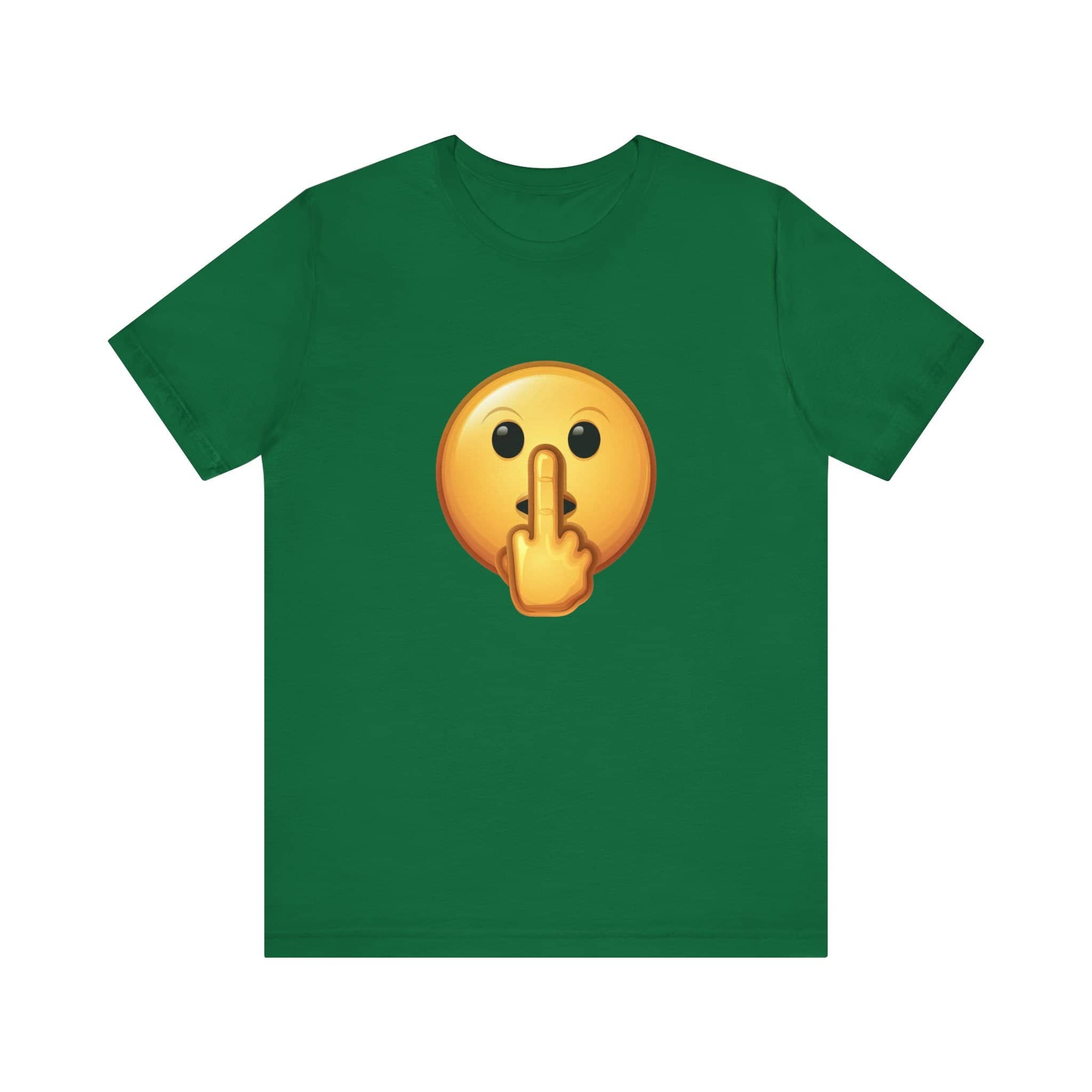 Middle Finger FU Shh Silent Protest Emoji Tee (Small Graphic)