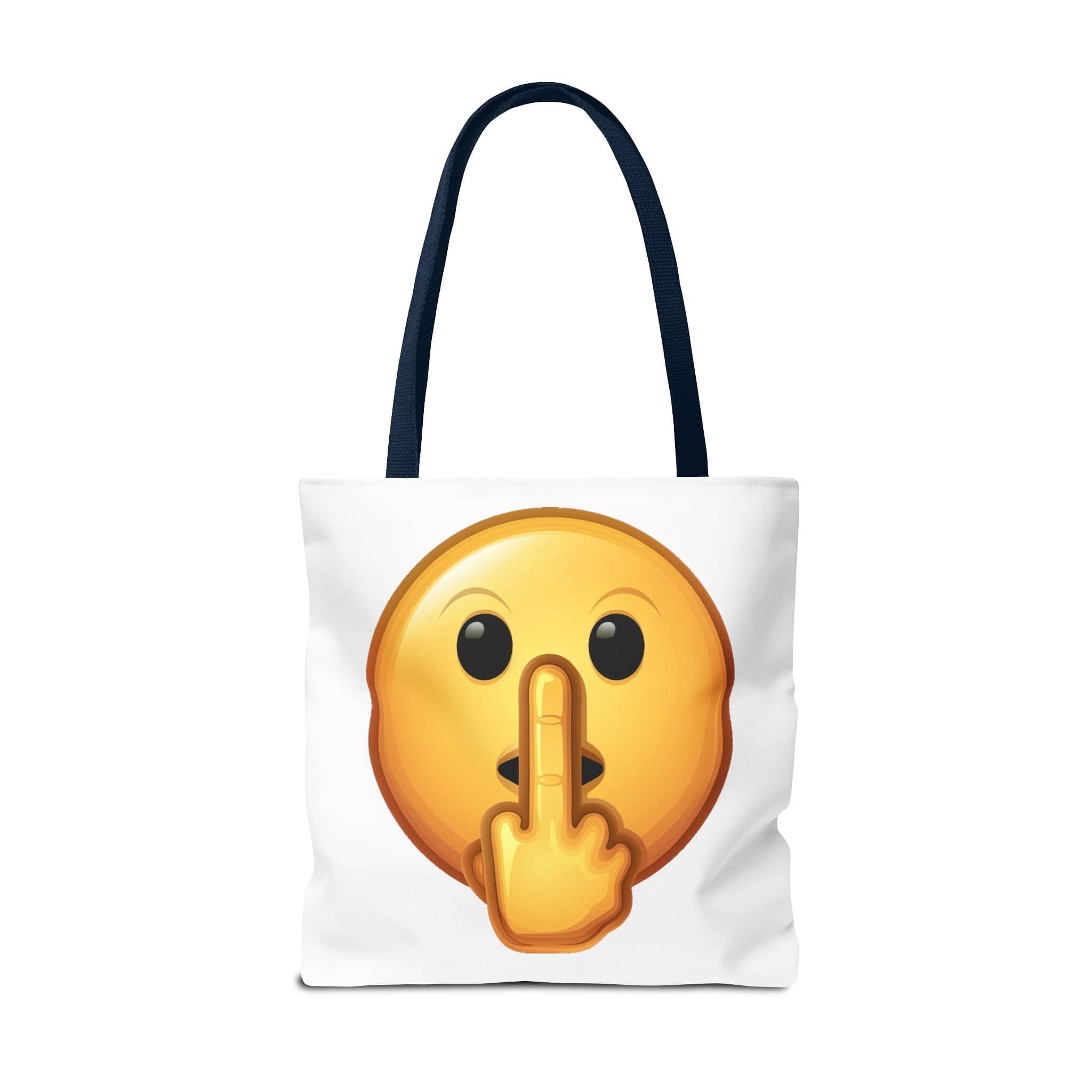 Middle Finger FU Shh Silent Protest Emoji Tote Bag (AOP)