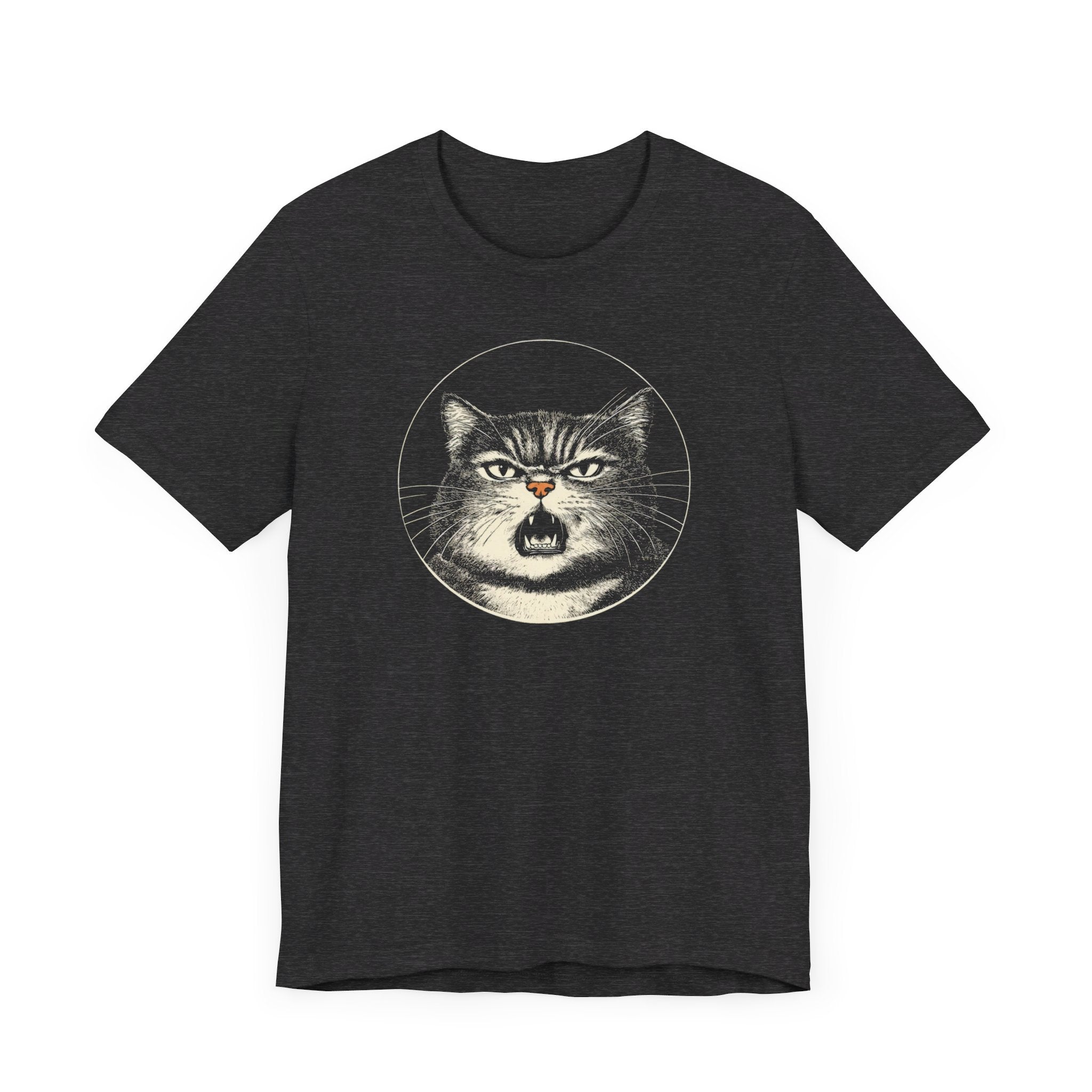 Angry Cat Graphic Tee – Vintage Style Cat Lover Shirt