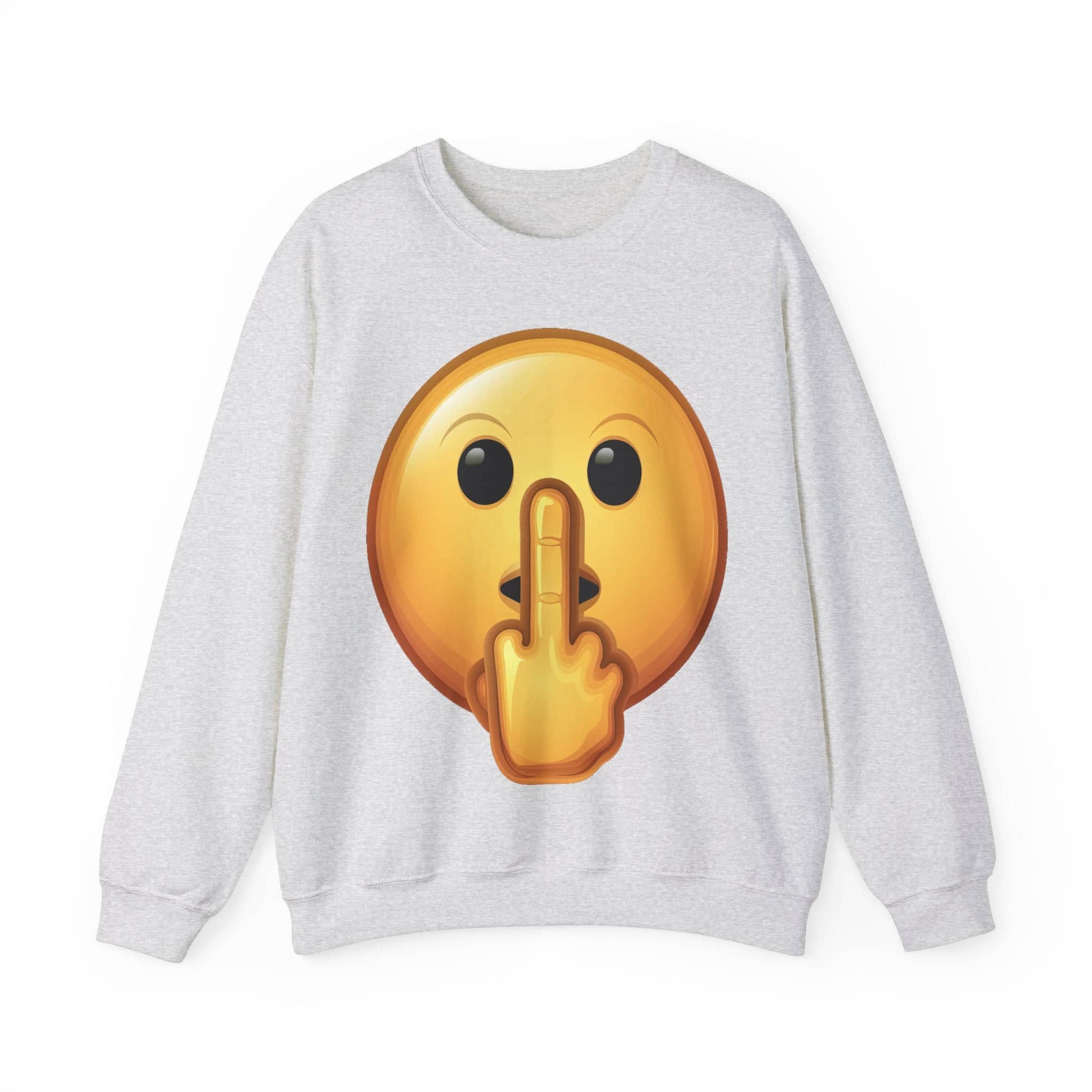 Middle Finger FU Shh Silent Protest Emoji Unisex Heavy Blend™ Crewneck Sweatshirt