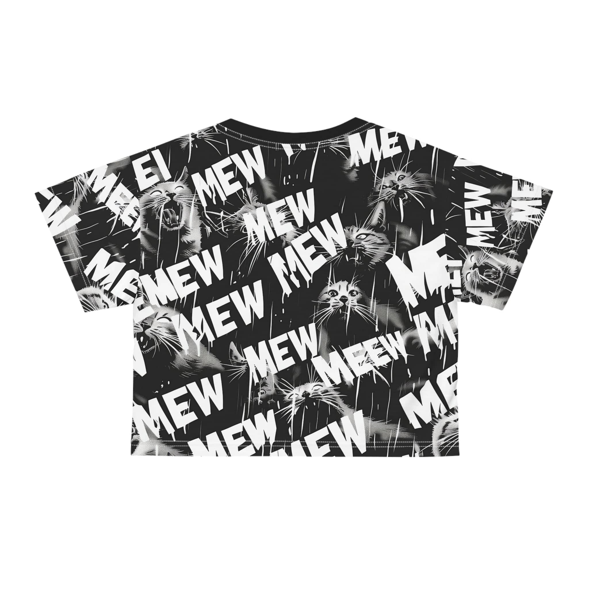 Dramatic Kitty All-Over Print Crop Tee (AOP)