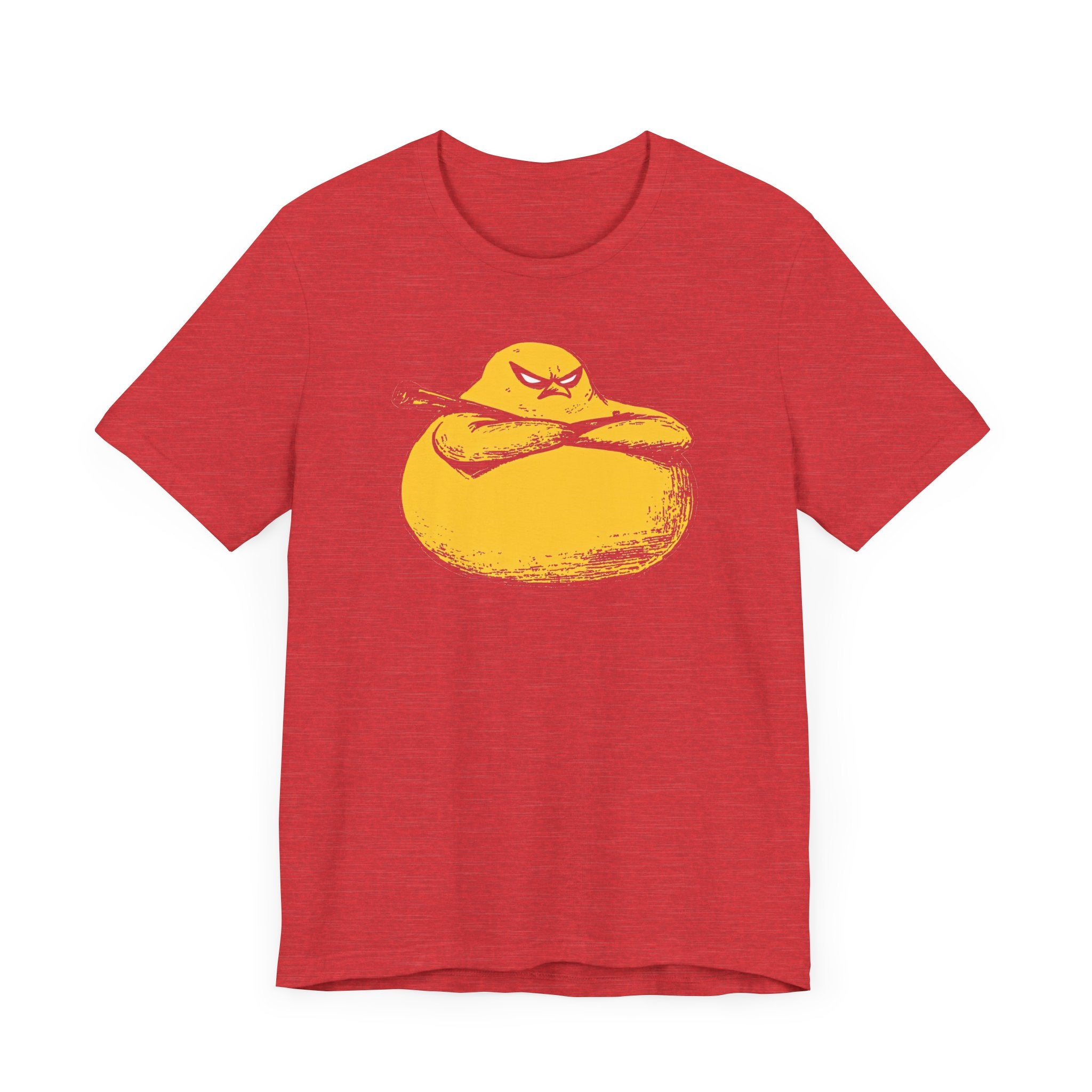 Tough Yellow Chicken Blob with Bat Graphic Tee