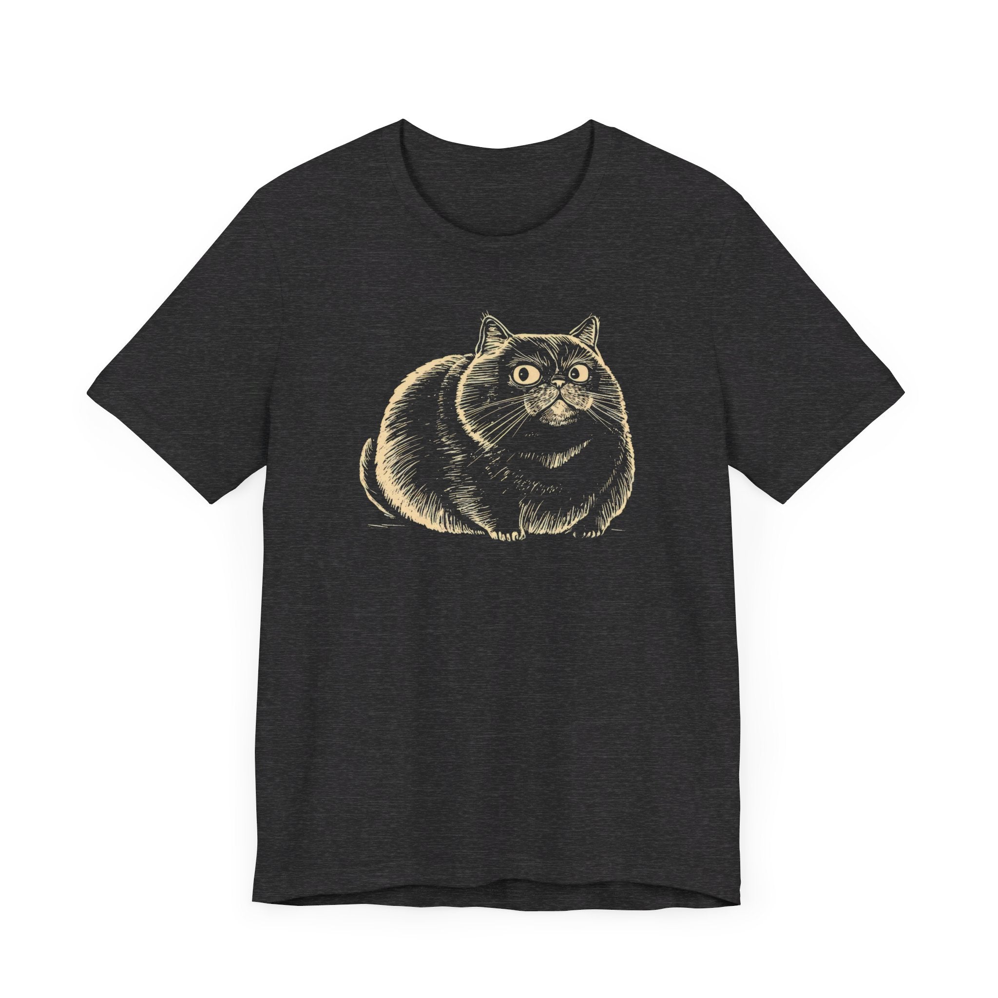 Chubby Cat Illustration T-Shirt