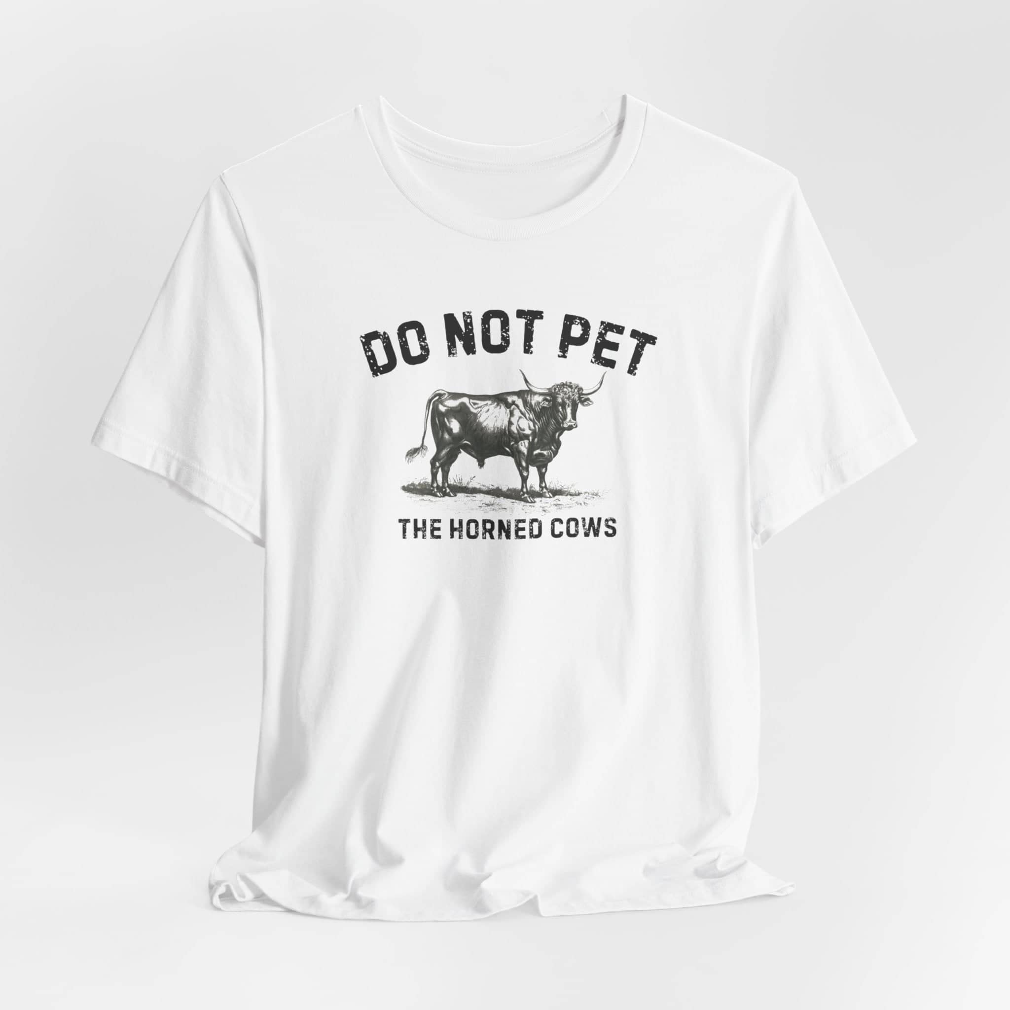 Do Not Pet The Horned Cows Shirt Funny Bull Lover Tee